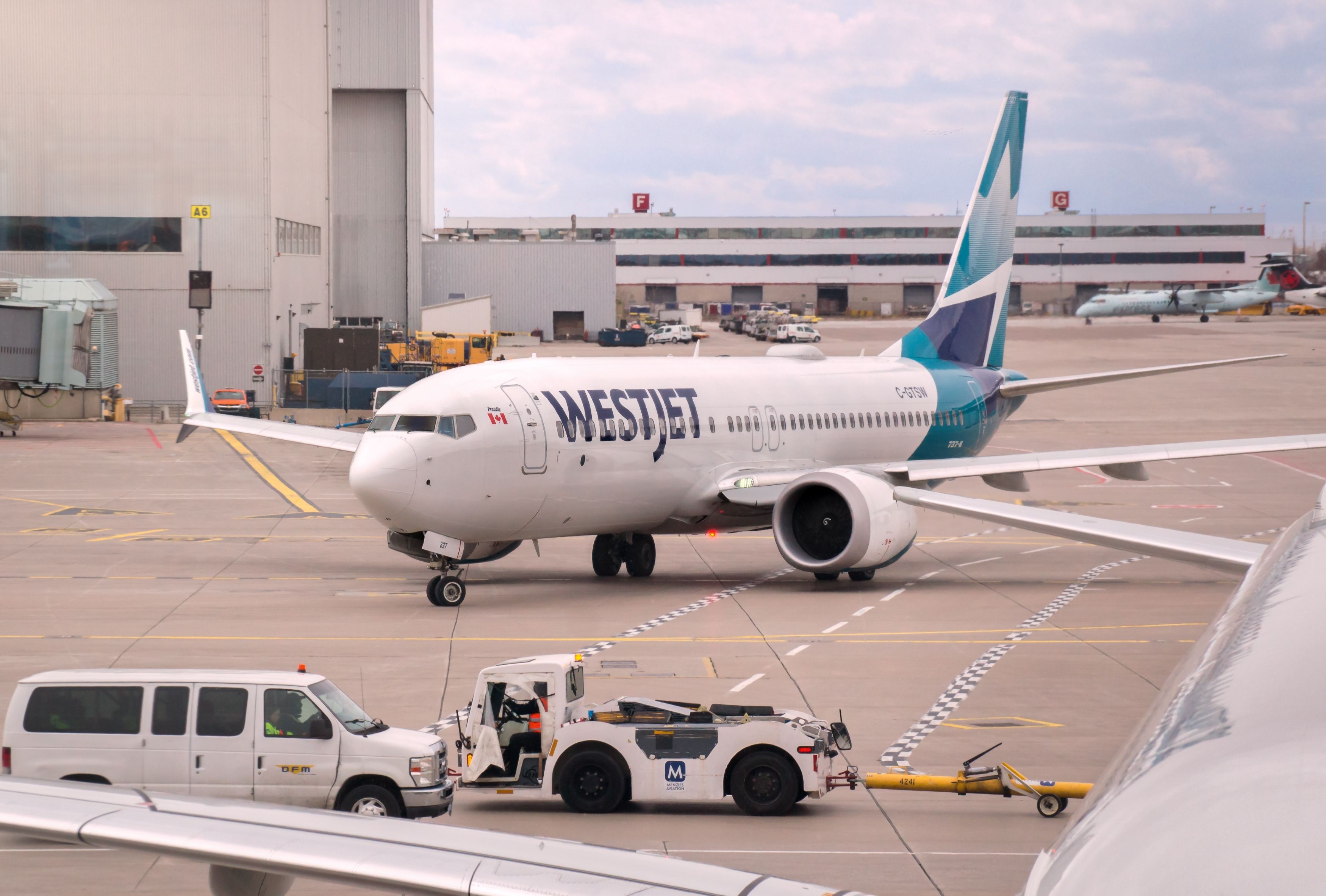 WestJet Boeing 737 MAX 8 shutterstock_2441074661