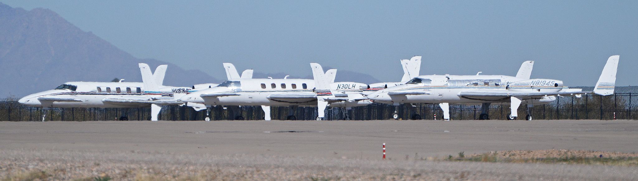 Beechcraft Starships parked up ready for dismantling