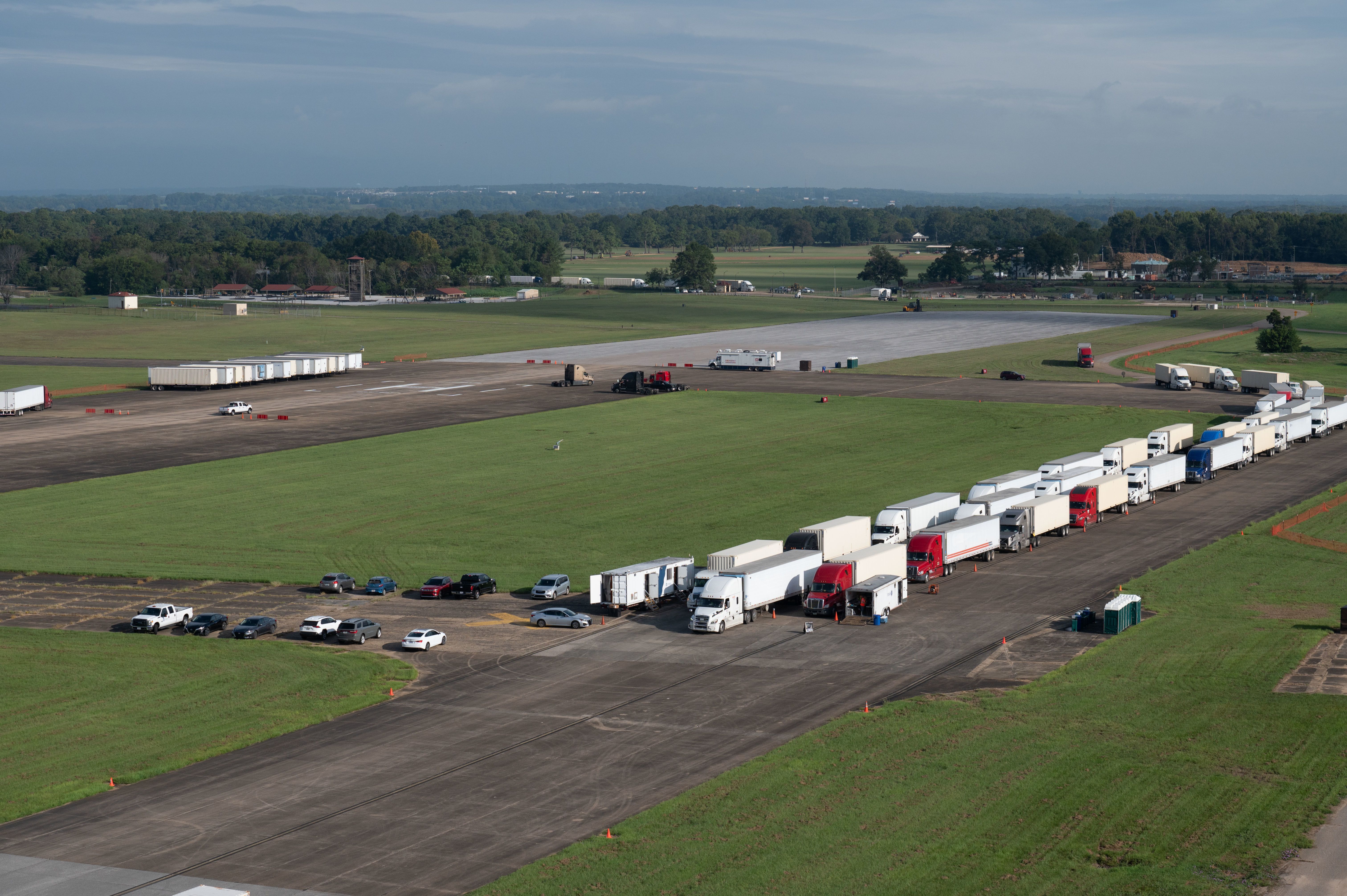 Equipment and supplies for the Federal Emergency Management Agency and the Defense Logistics Agency continue to arrive at Maxwell Air Force Base