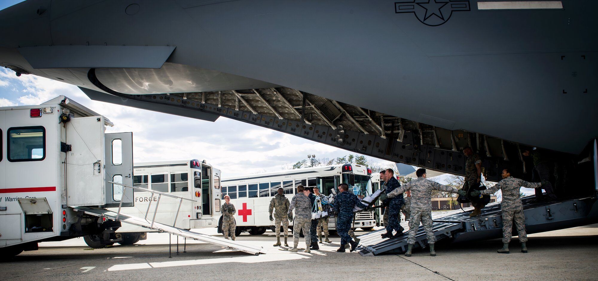 59th Medical Wing personnel conducting a Medivac exercise