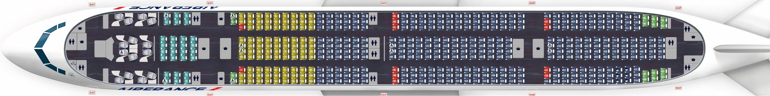 Air France 472-seat 777 seat map