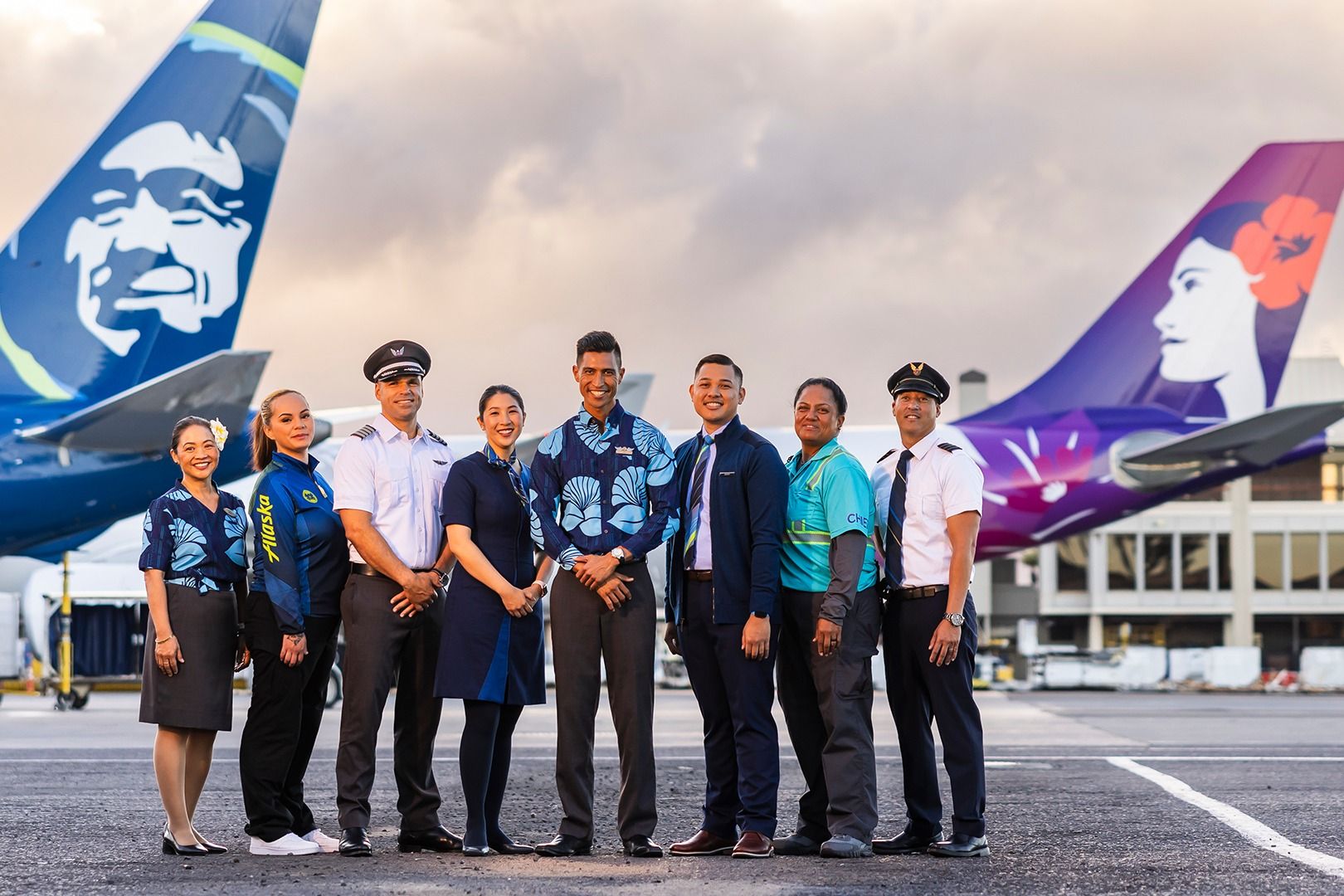 Alaska Airlines and Hawaiian Airlines crews