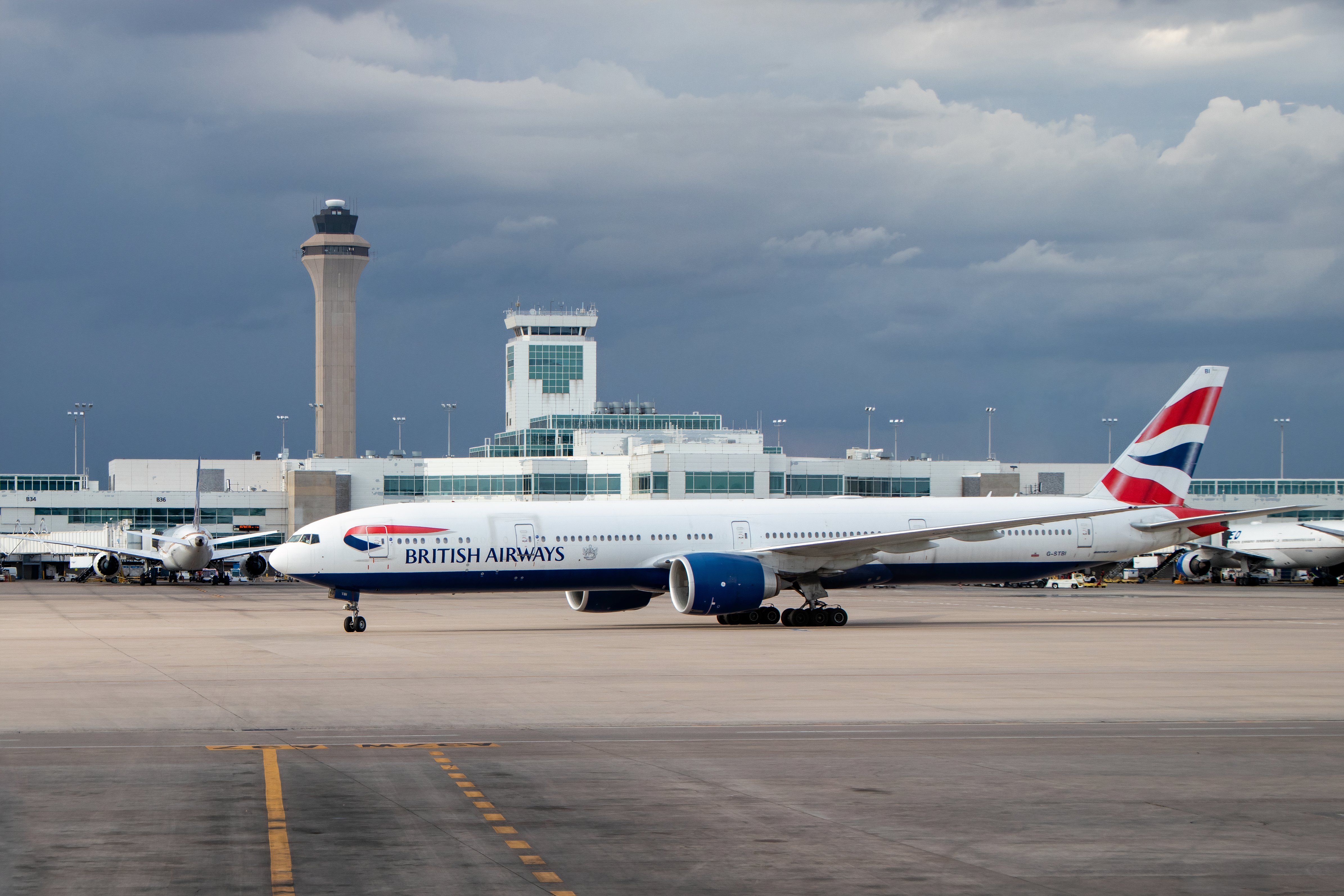 BA 777 at Denver Airport 