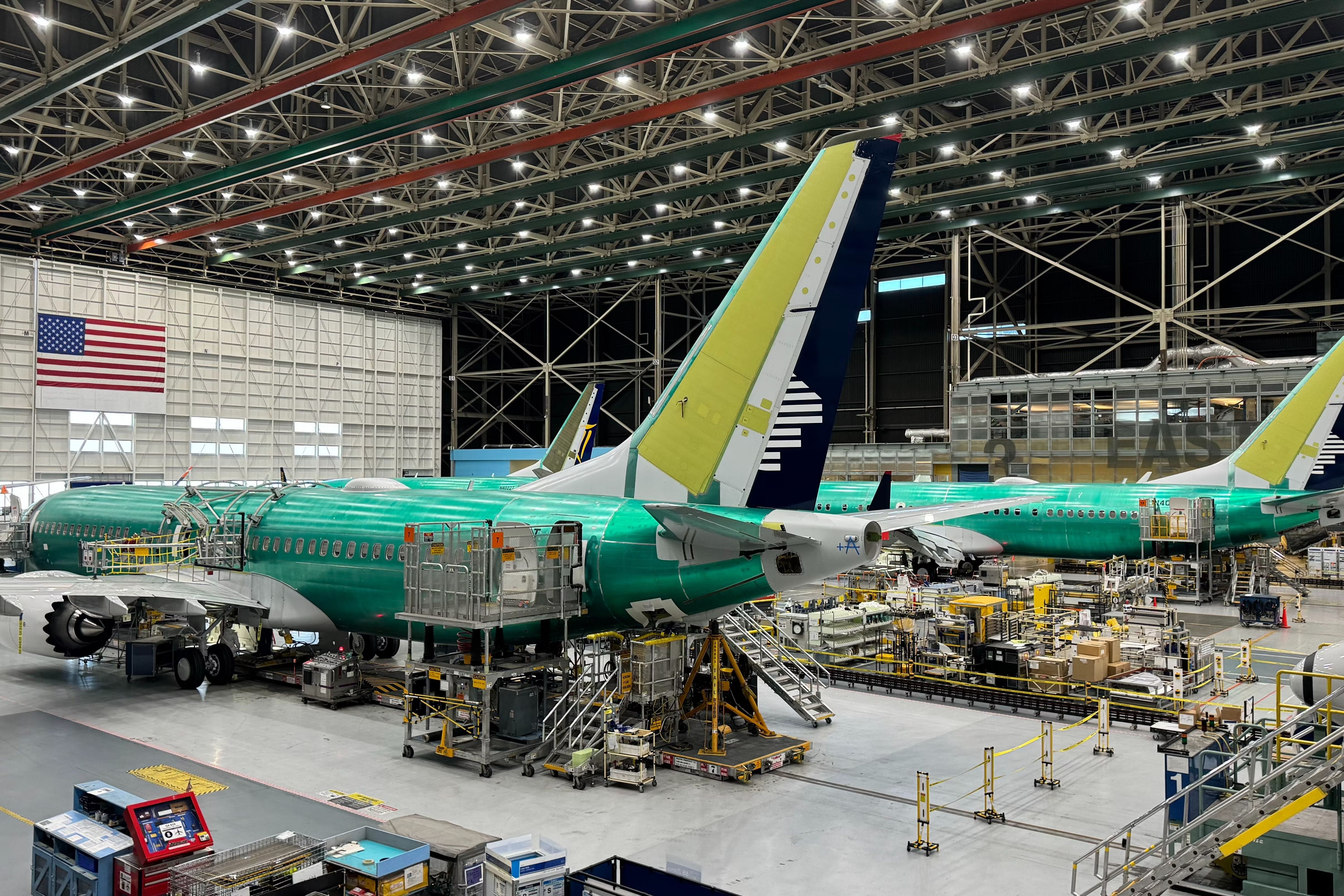 Boeing 737 MAX production line in Renton, Washington