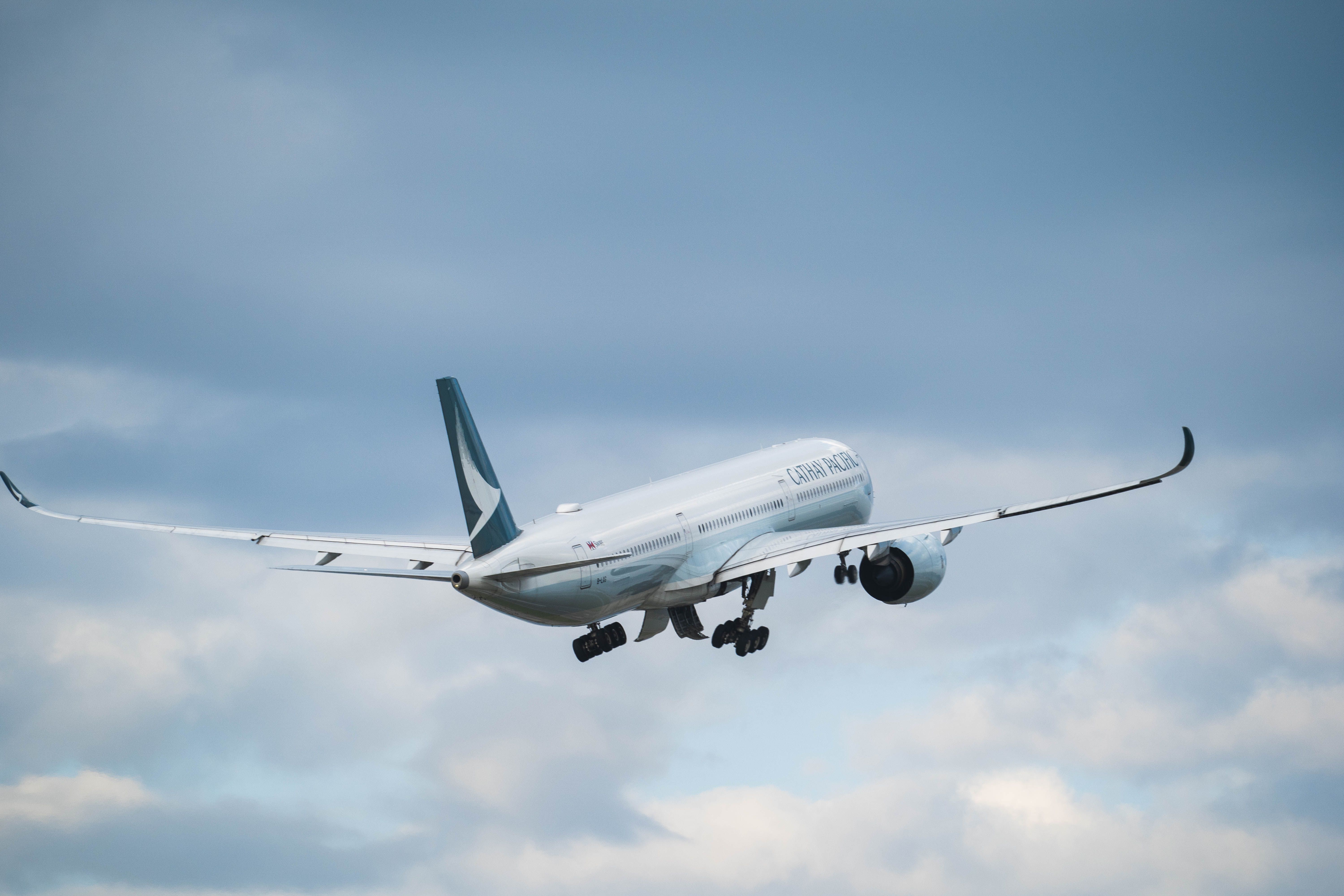 Cathay Pacific Airbus A350-1000 departing HKG shutterstock_1835755078