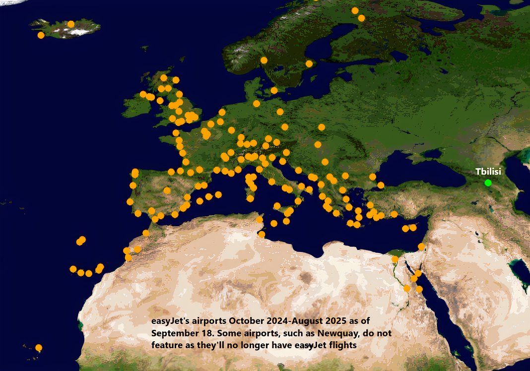 easyJet's airports 