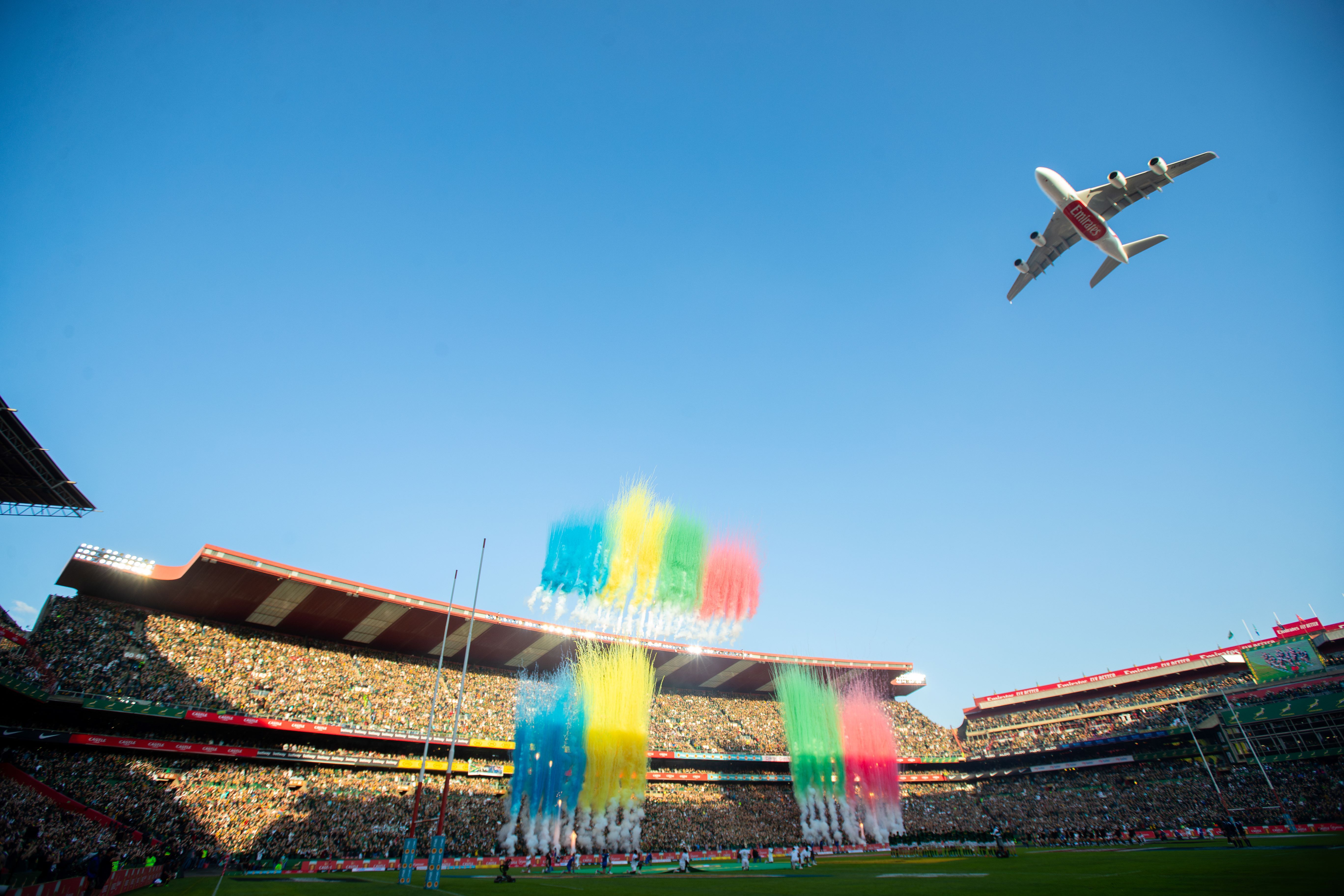 Emirates Airbus A380 Flypast Springboks All Blacks 1