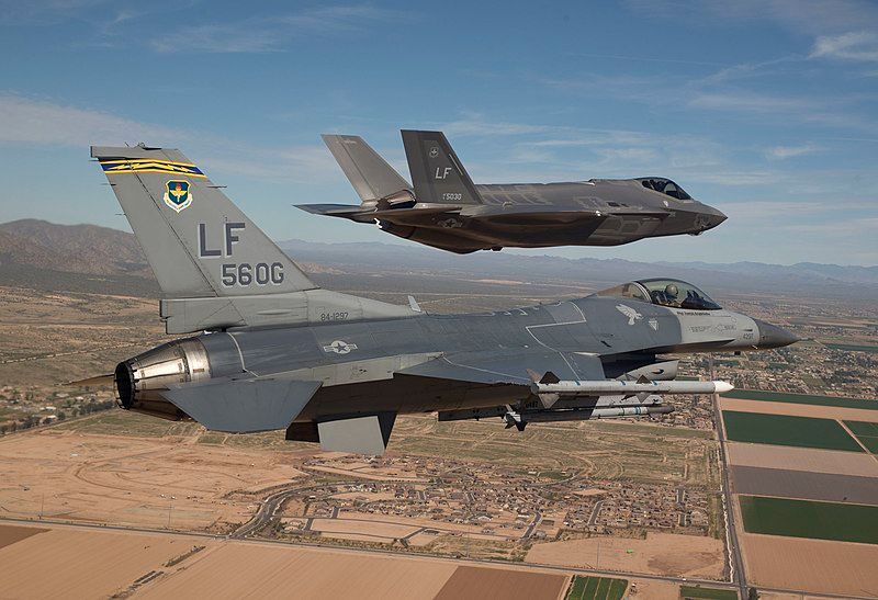 F-35 and F-16 at Luke AFB