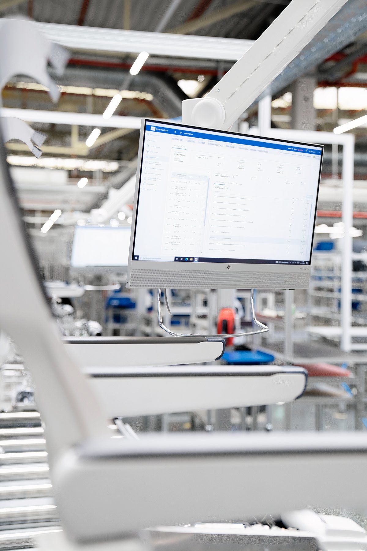 An image showing a touch screen on the final assembly line.