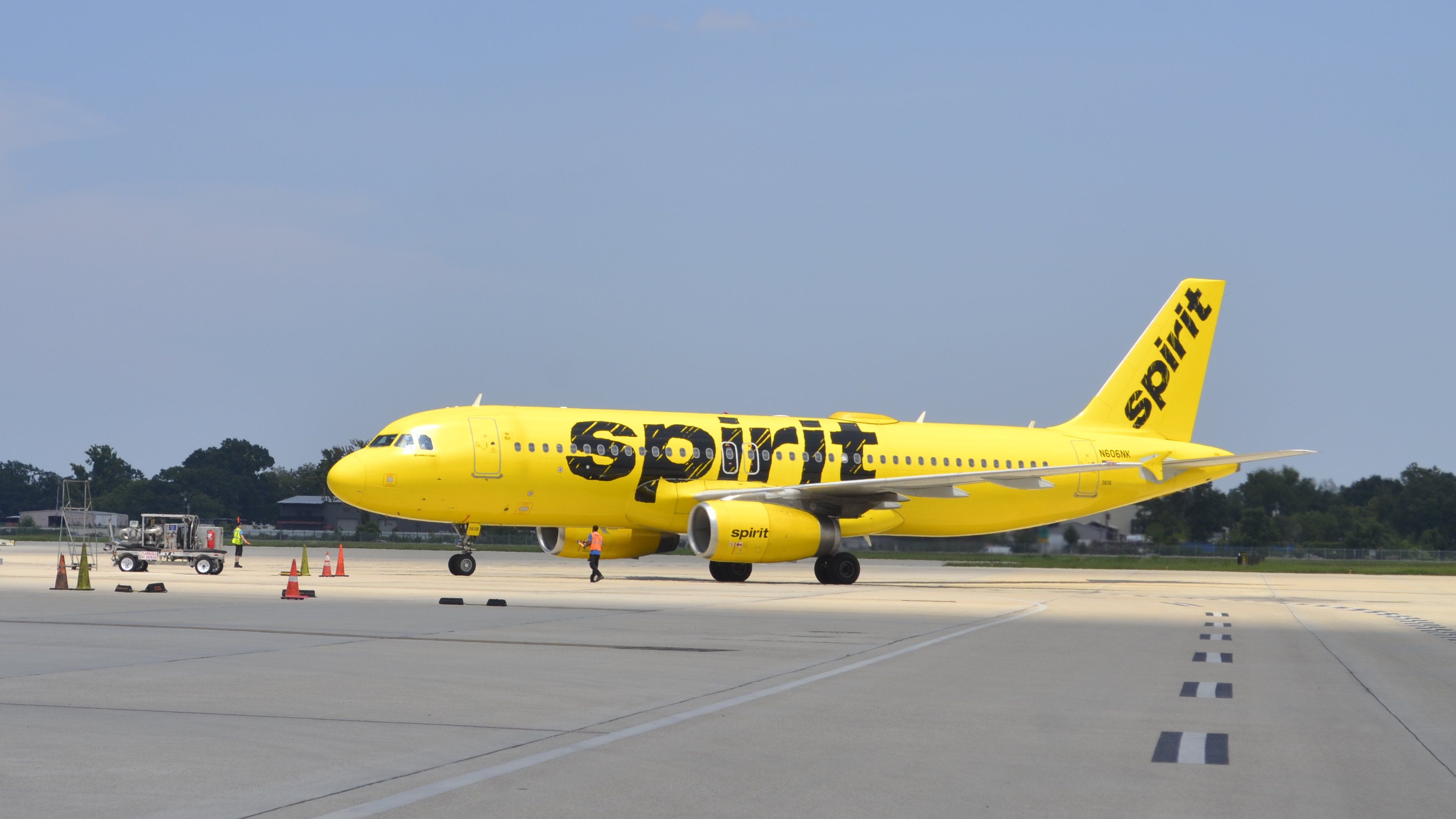 Spirit Airlines Airbus A320 (N606NK) at Louis Armstrong New Orleans International Airport.