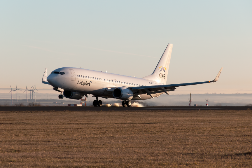 An AirExplore Boeing 737-800 taking off