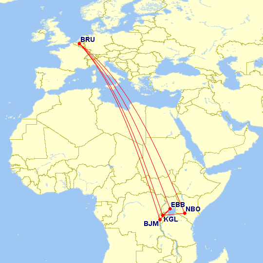 Brussels Airlines Africa routes