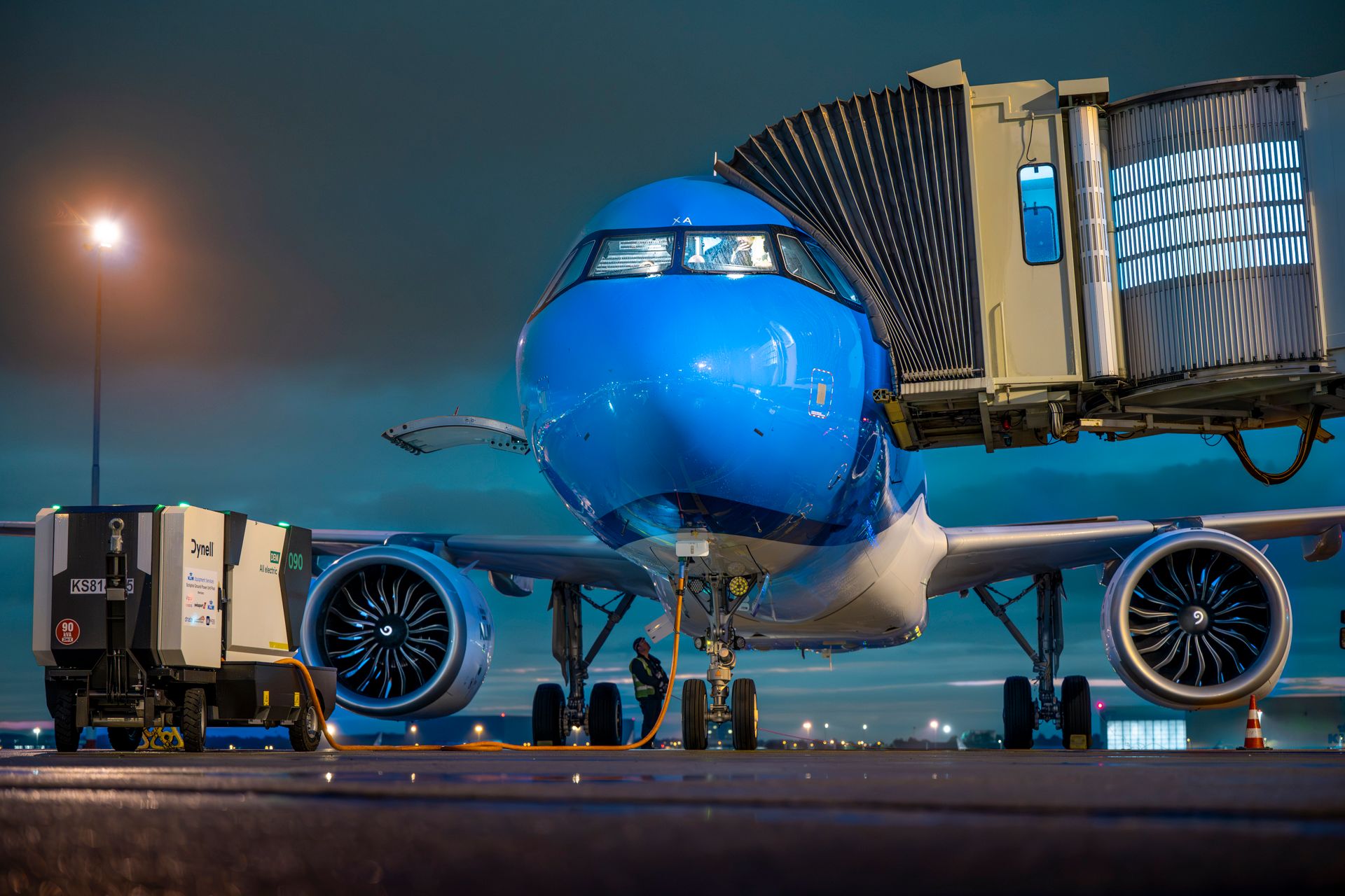 KLM Airbus A321neo on the ground at AMS