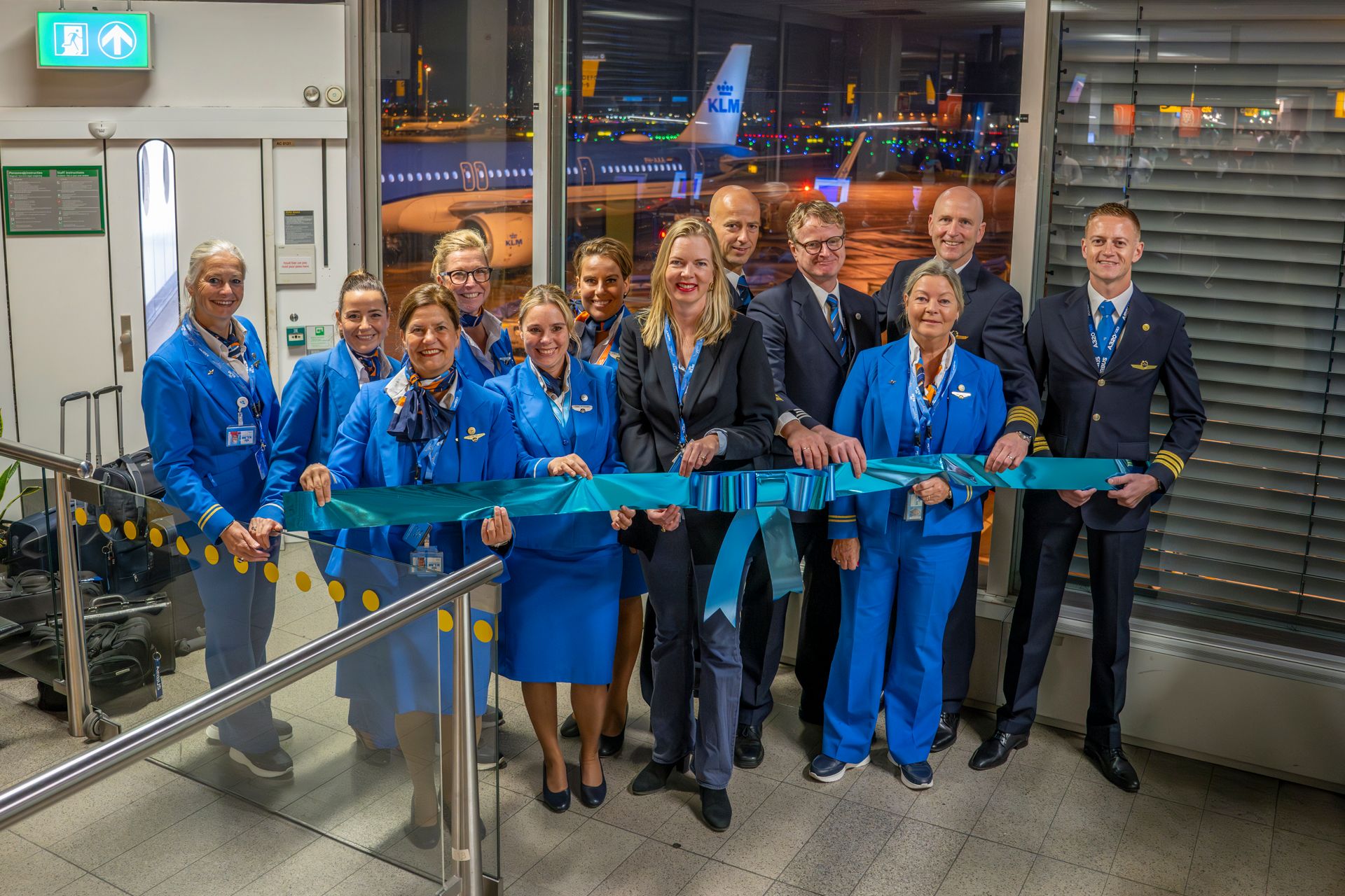 KLM crew before the inaugural A321neo flight