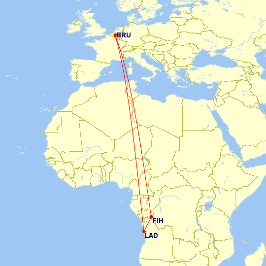 LAD-FIH route Brussels Airlines