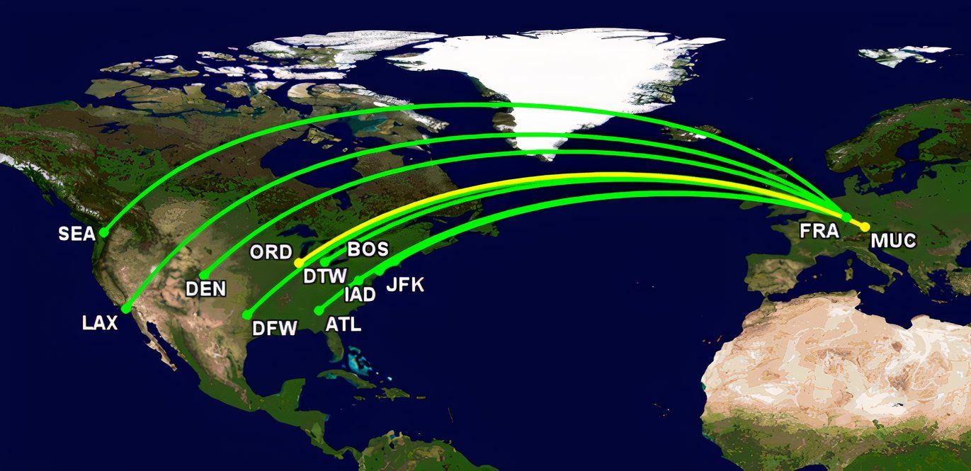 Lufthansa A340 US network September to December 2024