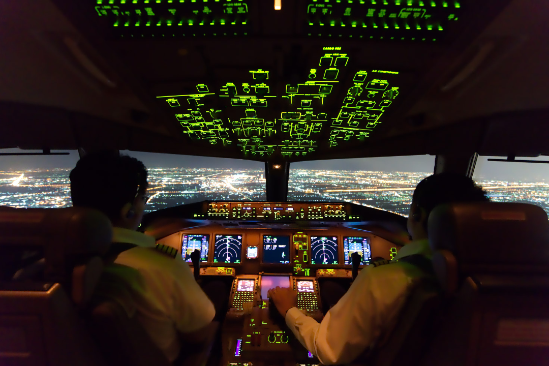 Pilots flying at night TN