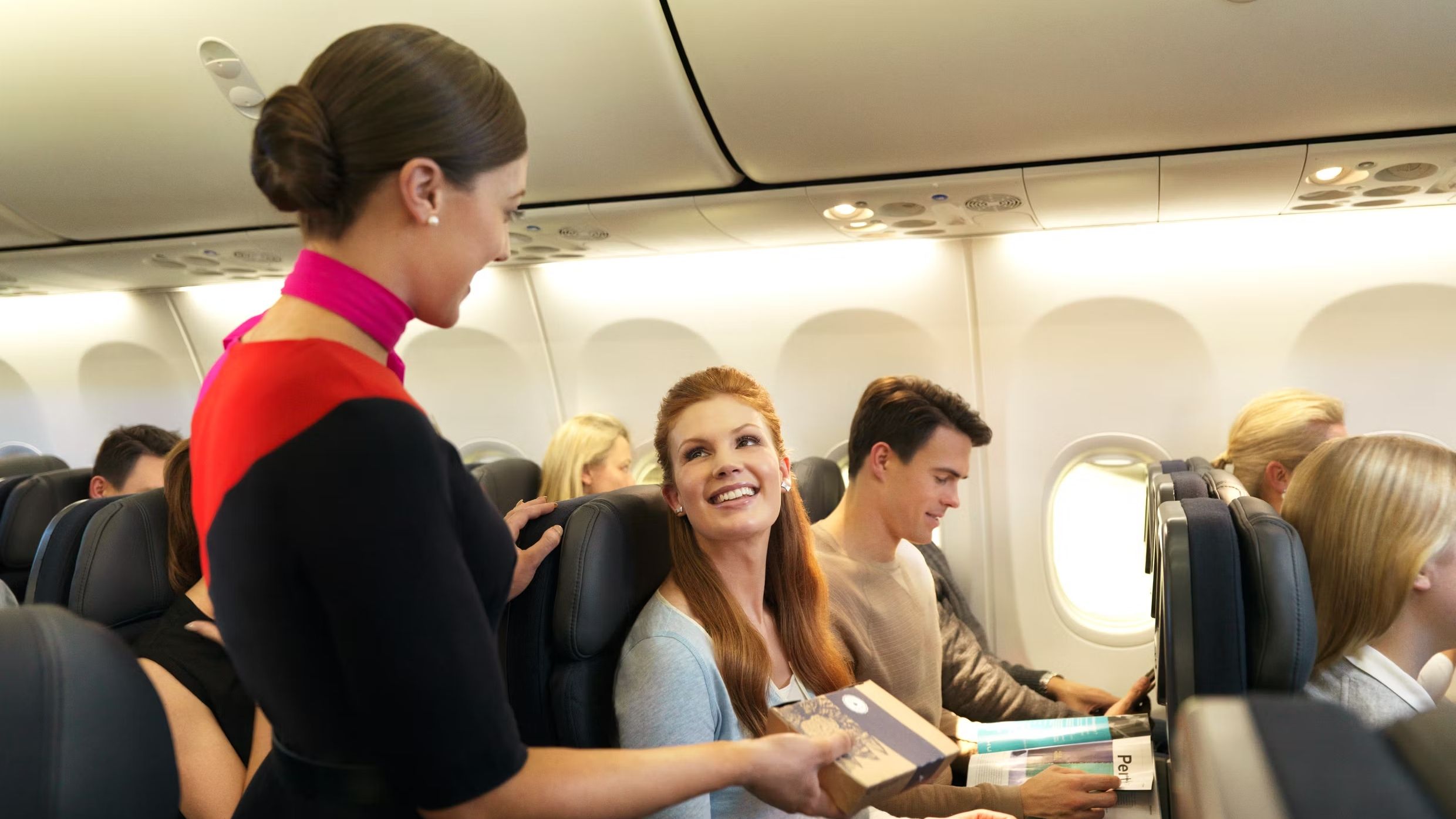 Qantas Flight Attendant Onboard Meal Service