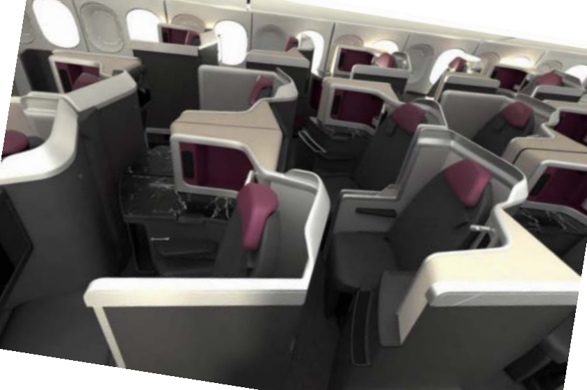 Rendering of LATAM's new 787 business class seats.