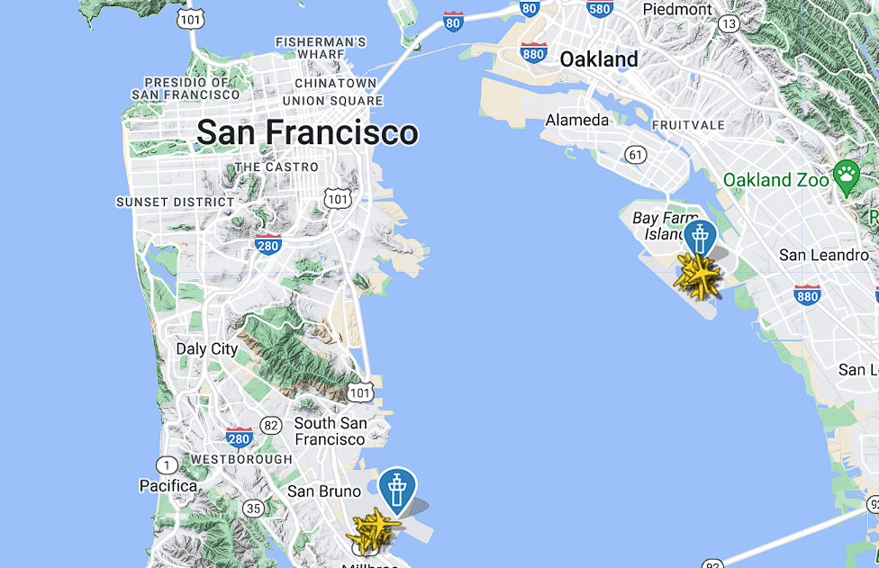 SFO OAK FlightRadar24