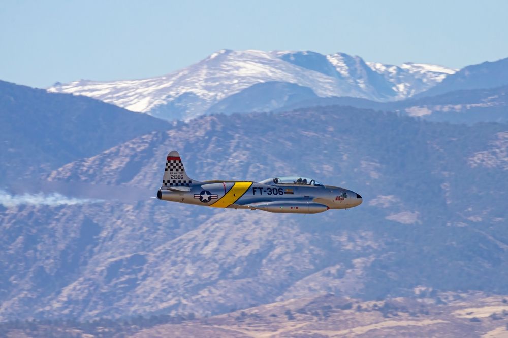 U.S. Air Force T-33 Shooting Star performs a demo