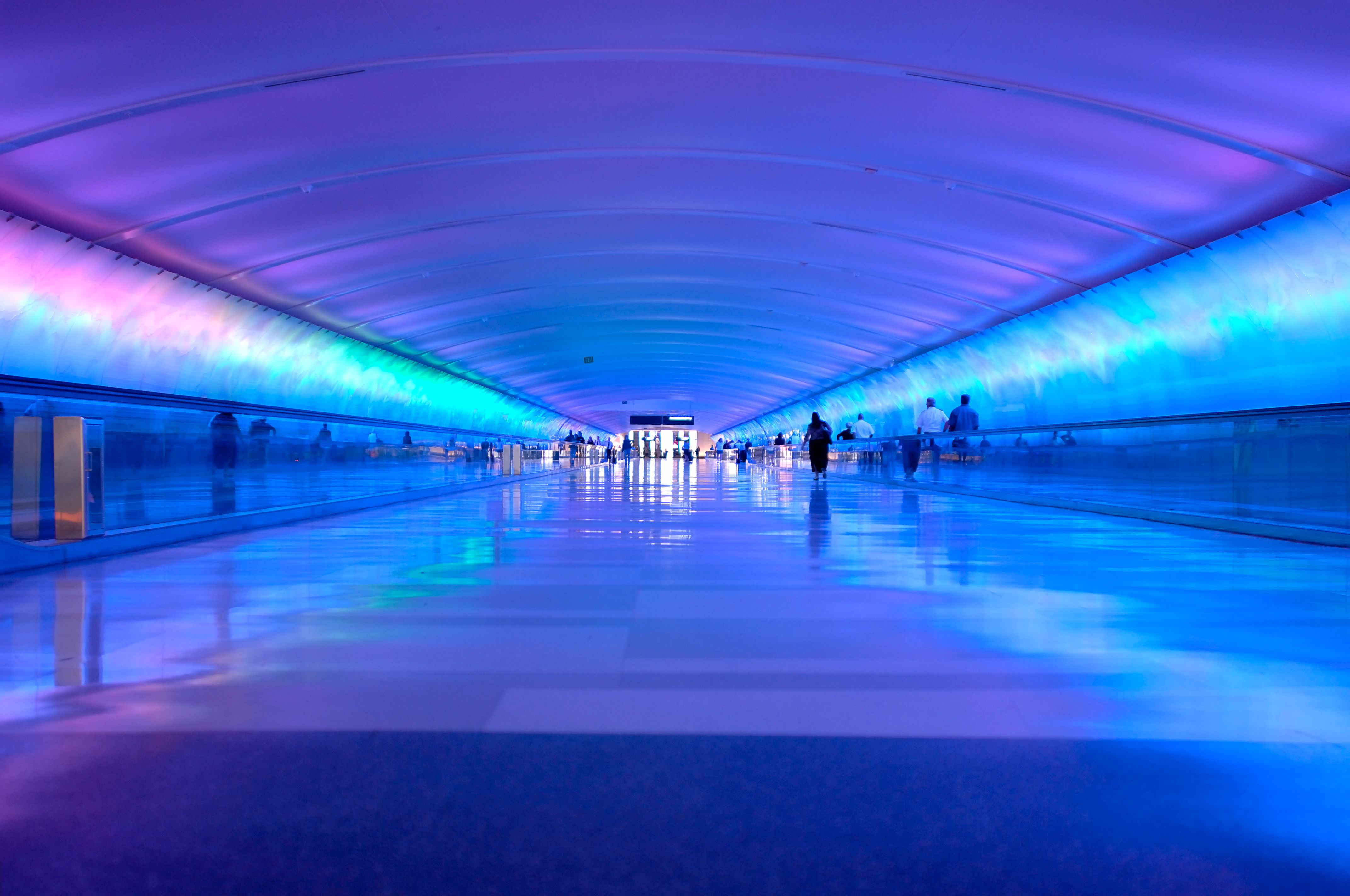 McNamara Terminal Light Tunnel at Detroit Metropolitan Wayne County Airport.