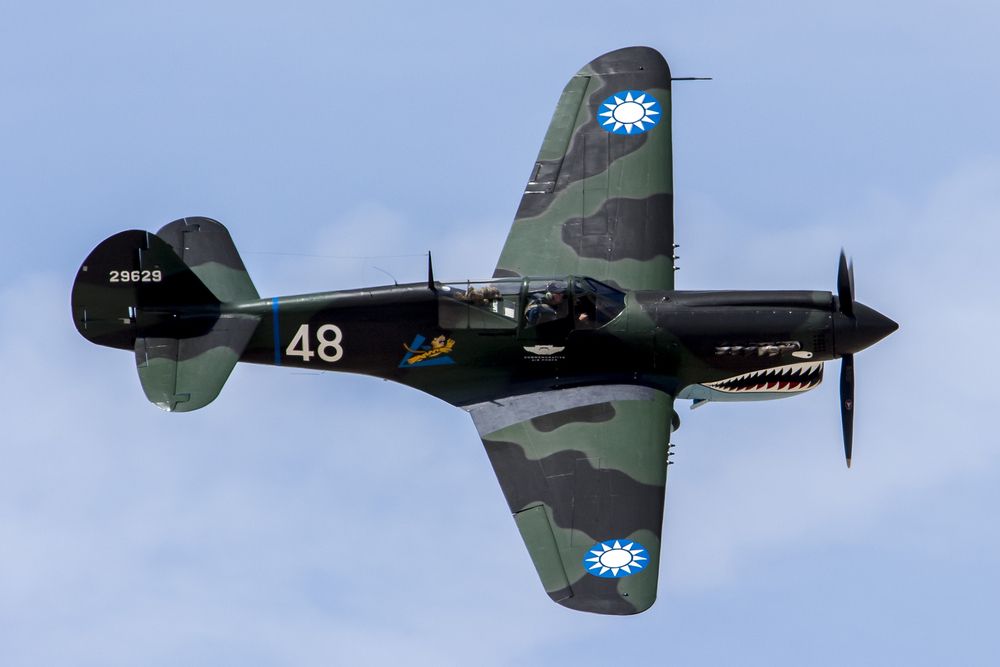 Los Angeles County Air Show, California, USA. Curtis P-40 "Warhawk" American Pursuit/Fighter