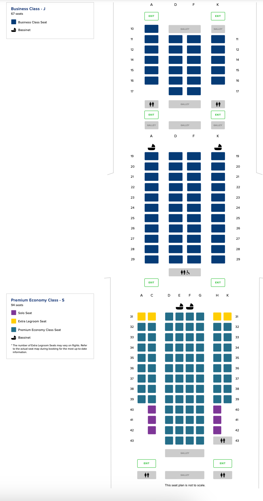 SQ A350-900ULR Seat Map.