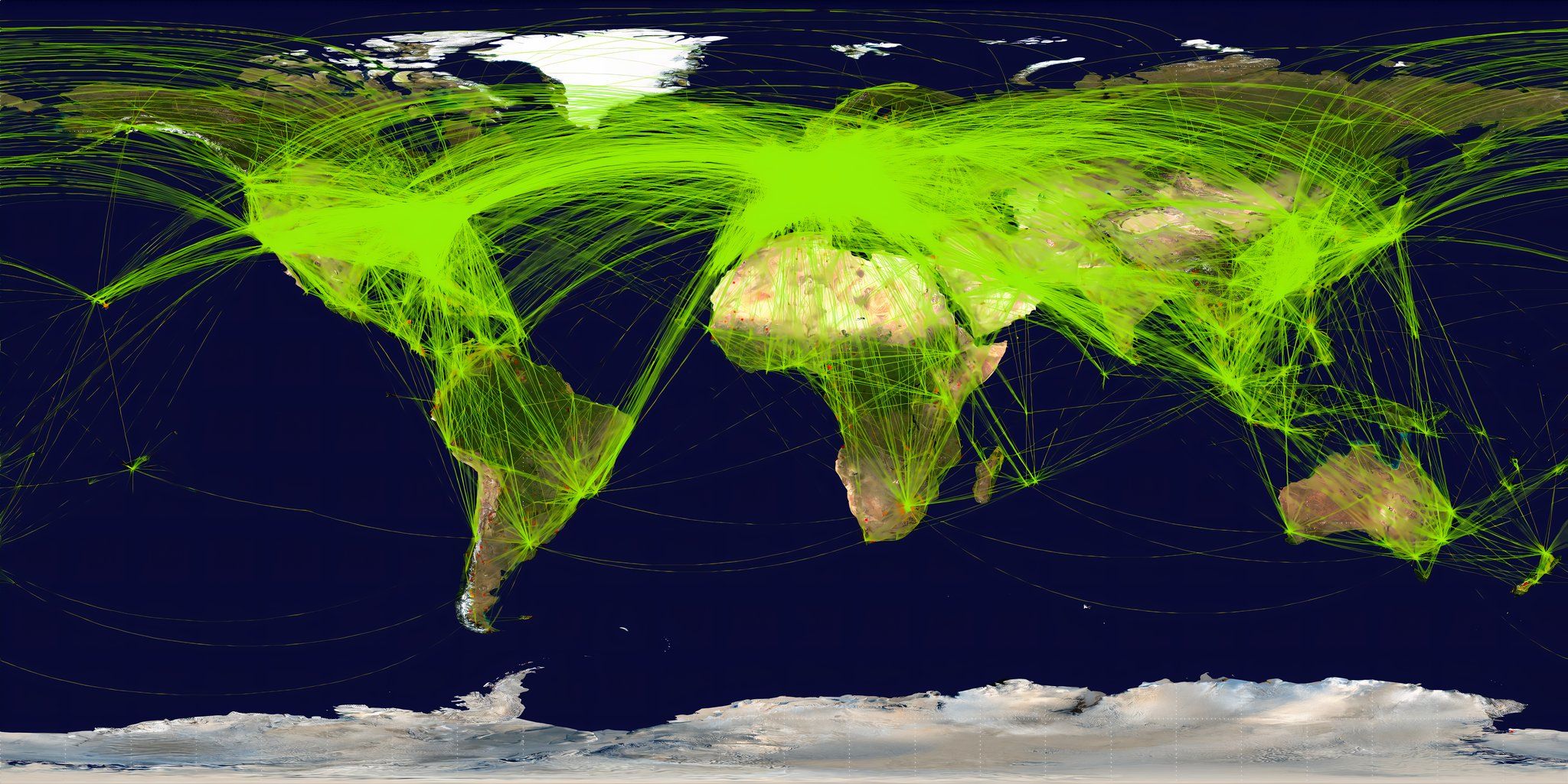 Photo of the global airlines and their routes.