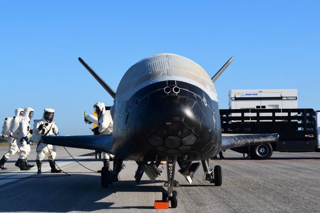 Front view of an X-37B. 