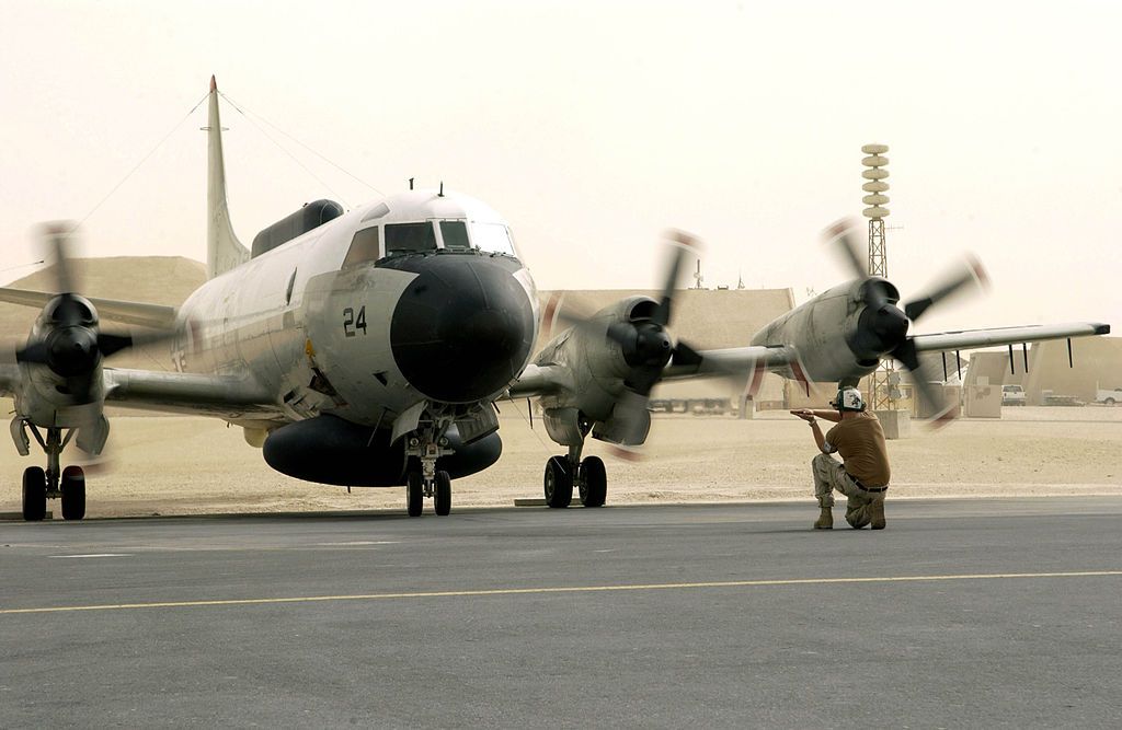 EP-3E Aries aircraft after a flight from Bahrain