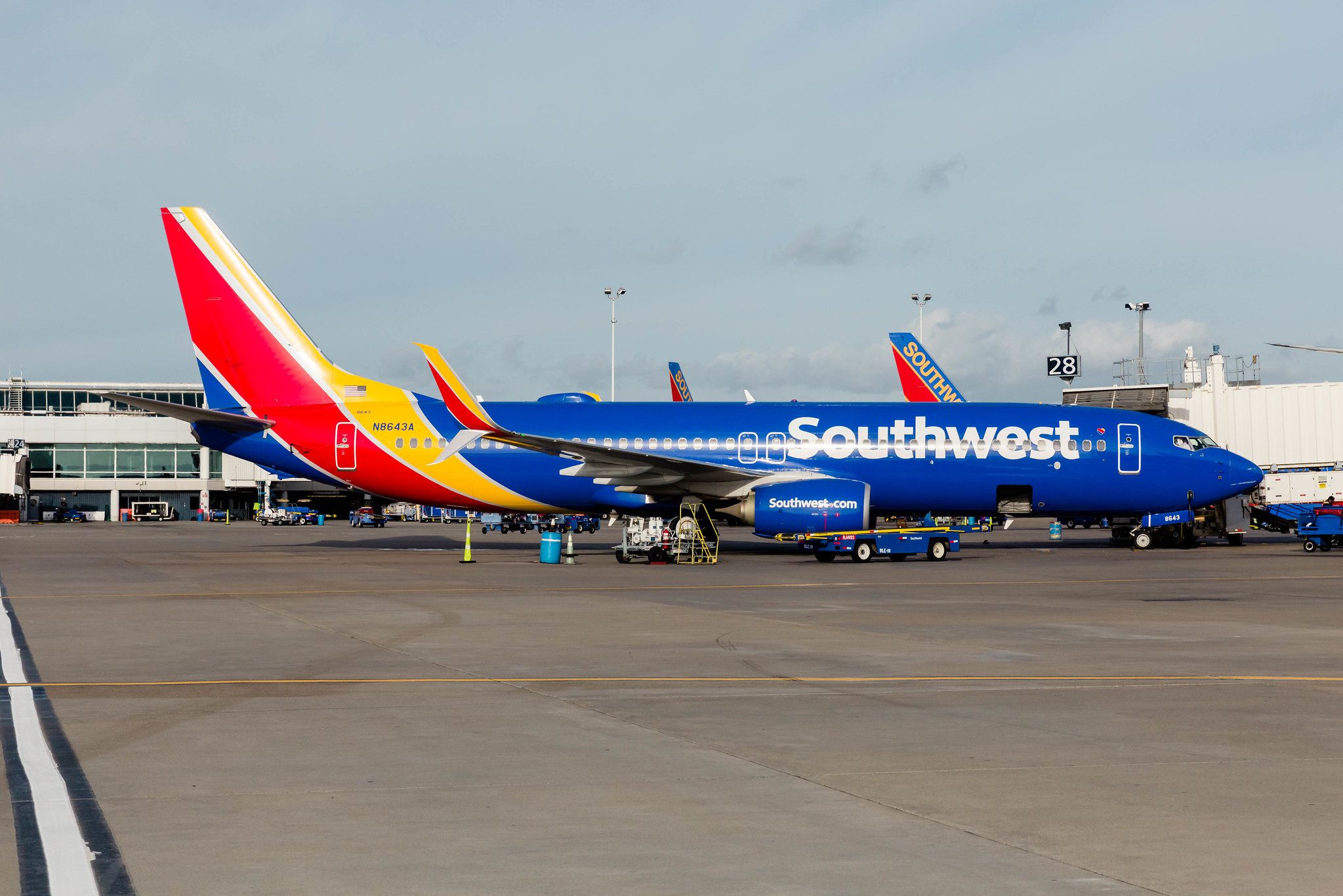 Southwest Airlines Boeing 737-800 at San Francisco Bay Oakland International Airport.