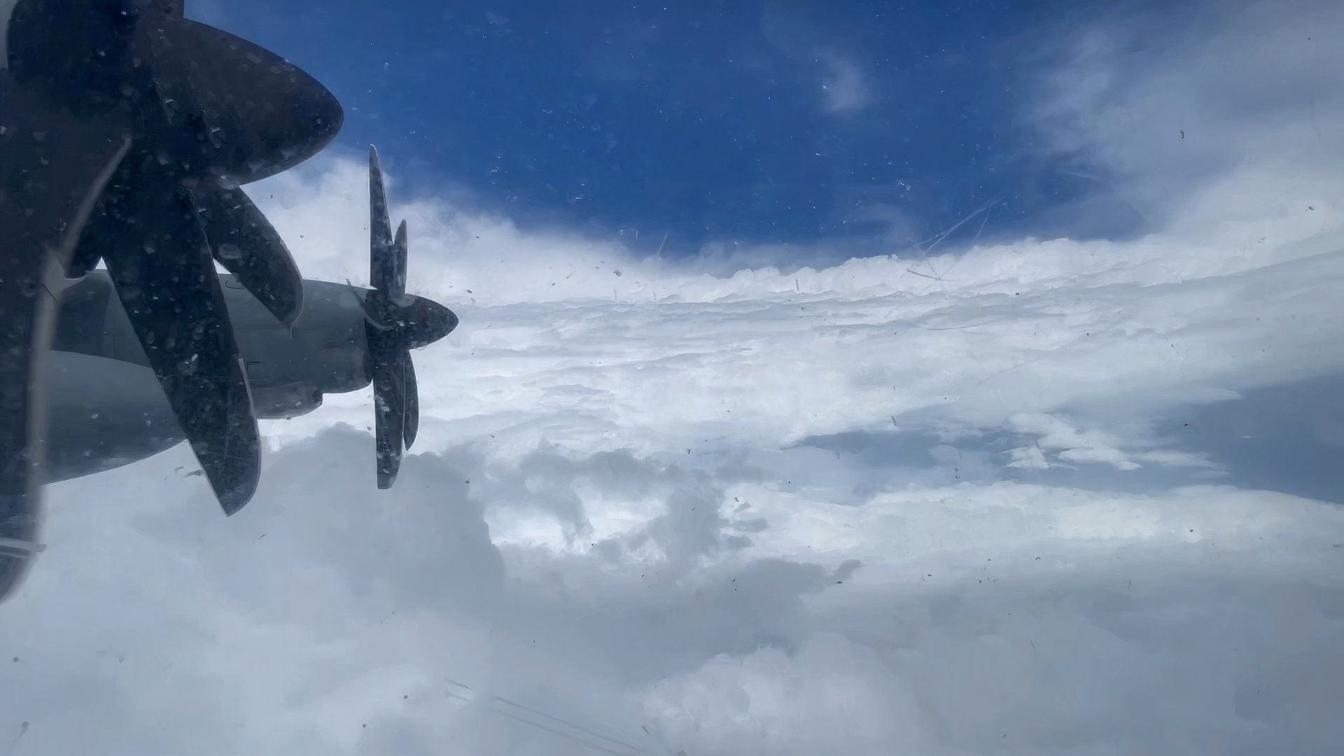 Inside the eye of Hurricane Sam, members of the 53rd Weather Reconnaissance Squadron collect weather data.