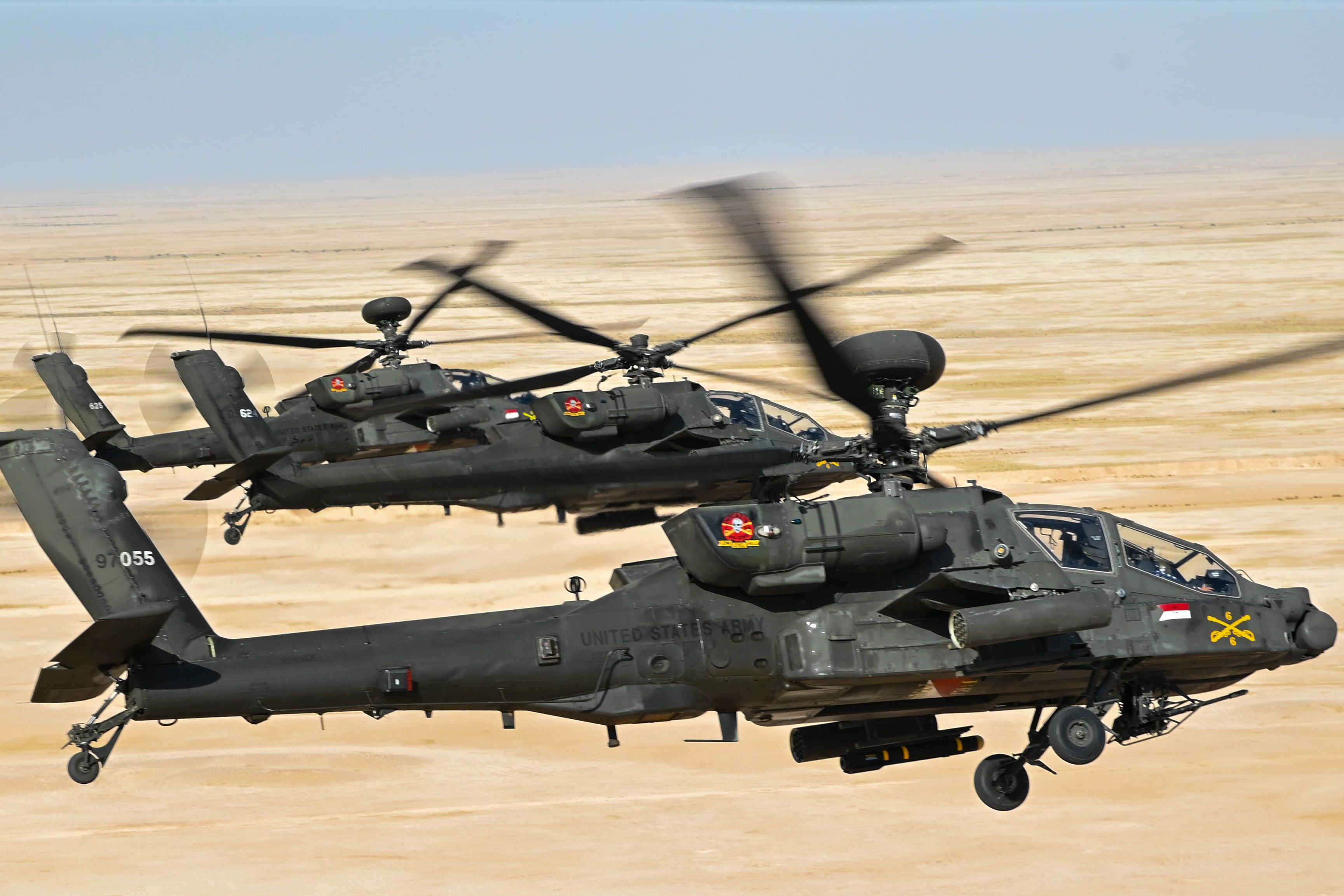 US Army AH-64 Apache Helicopters Shoot Down Drones With Hellfire Missiles During Exercise In Saudi Arabia