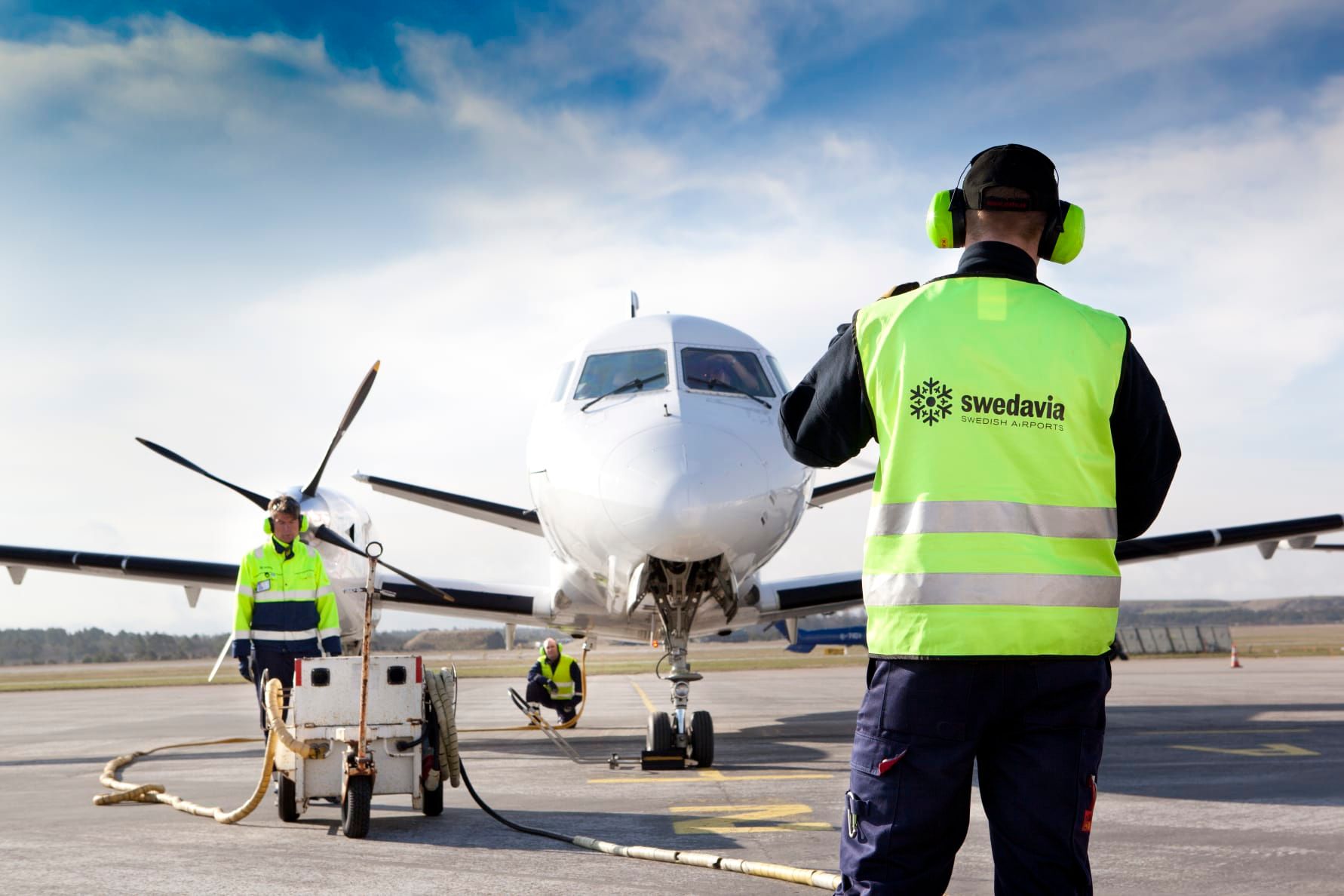 Saab 340 parking At Visby Airport