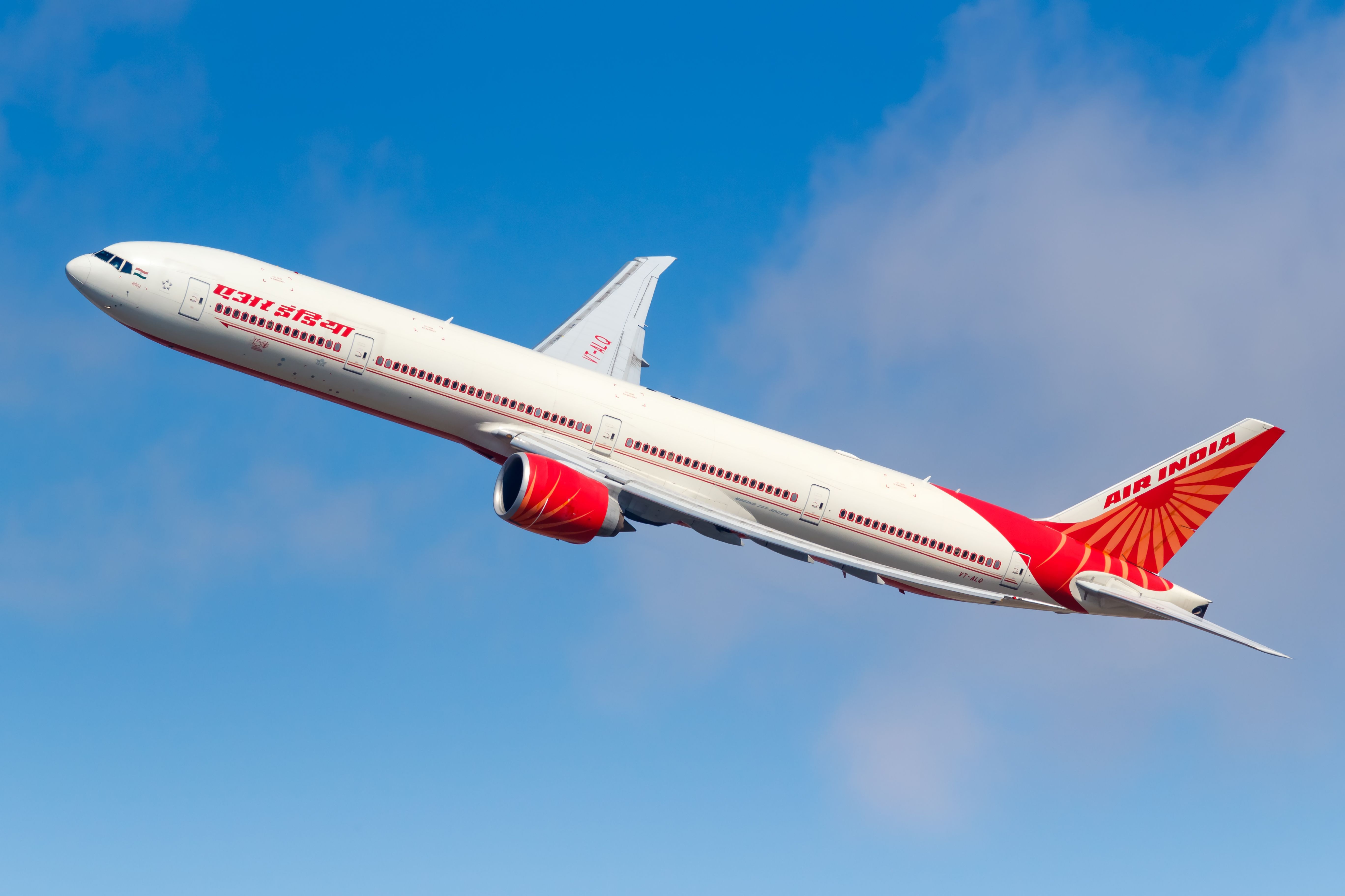 Air India Boeing 777-300ER departing New York John F. Kennedy International Airport JFK shutterstock_1689930358