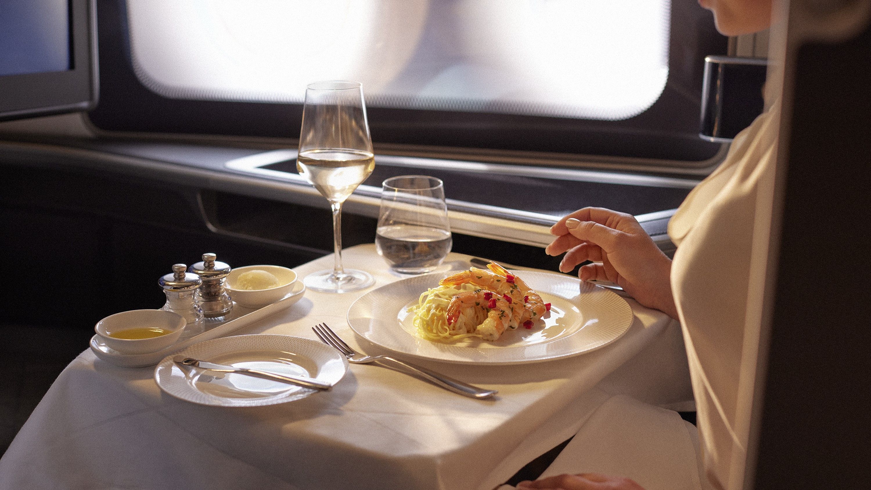 British Airways First Class Meal