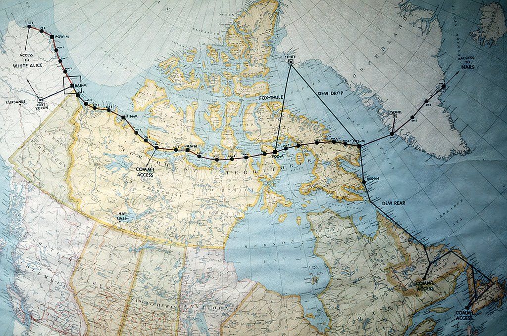 Map of America's Distant Early Warning Line radar system