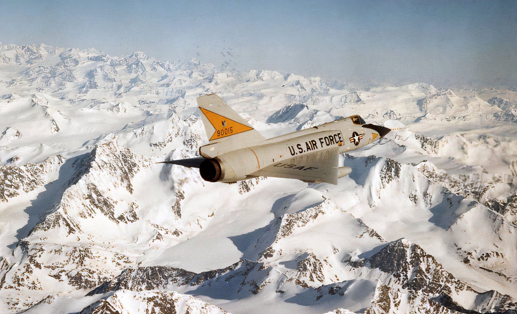 F-106 flying over Alaska.