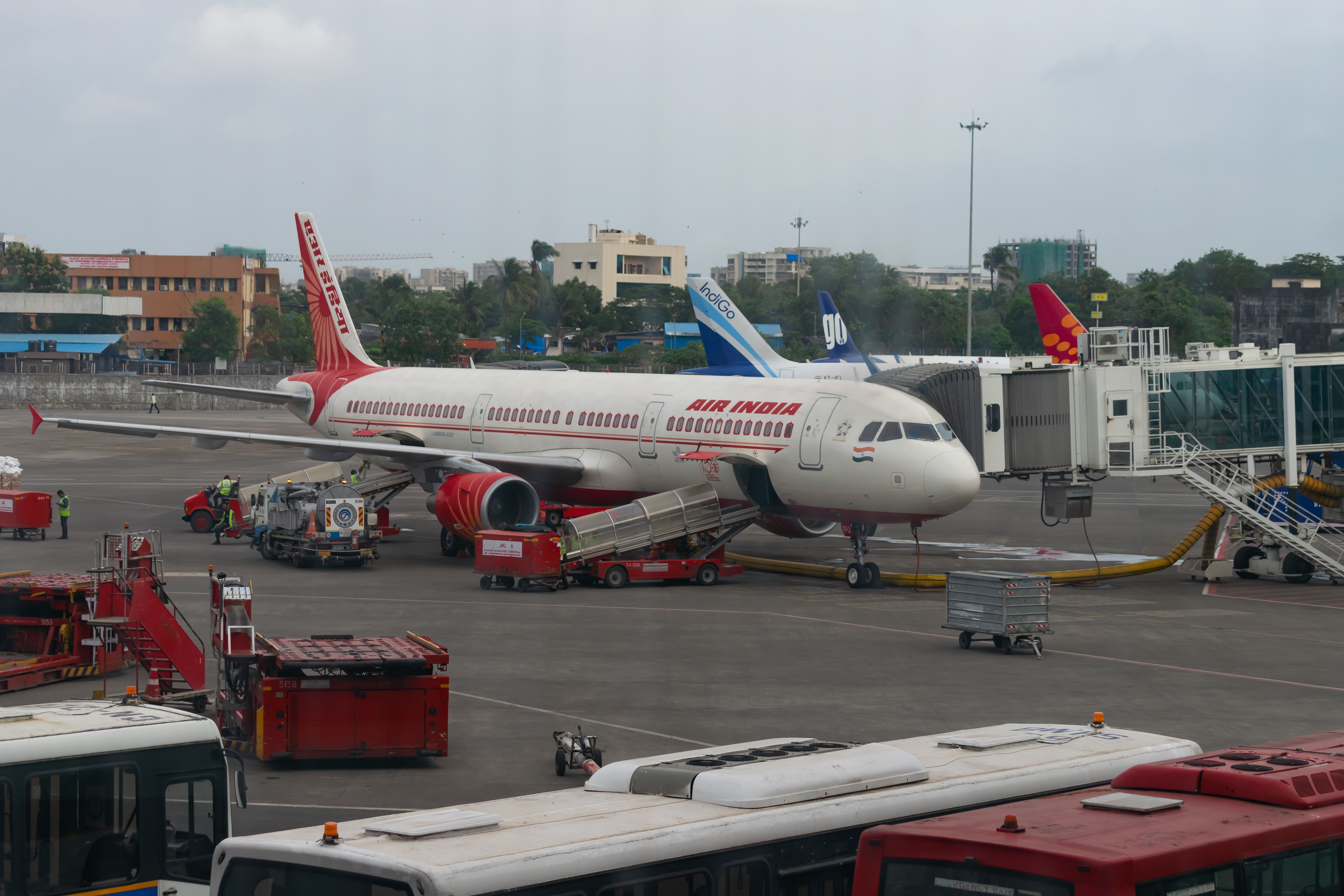 Indian airlines' aircraft at BOM shutterstock_2356385587