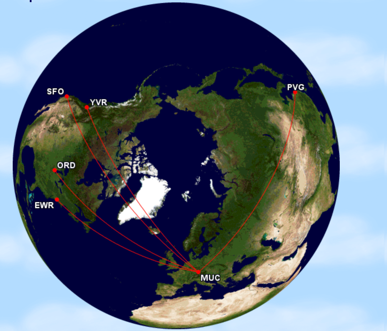 Lufthansa Allegris A350-900 route network in October