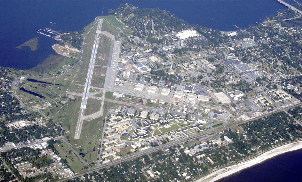 Modern aerial photo of Keesler AFB 