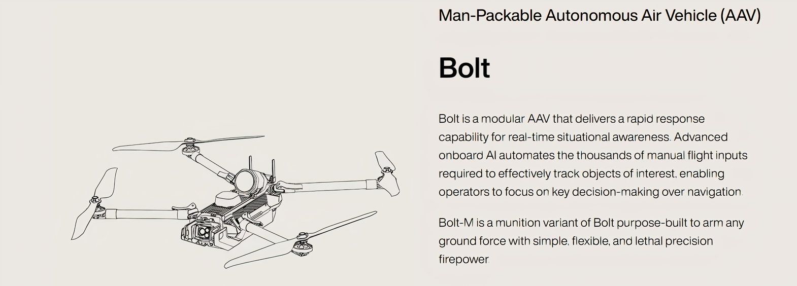 Diagram of the Bolt-M drone