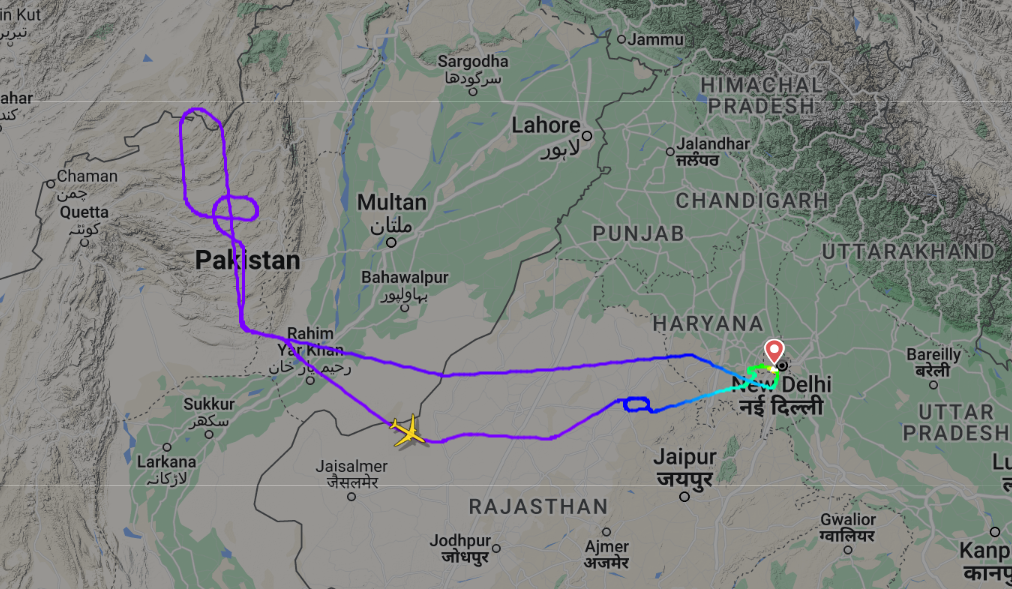 Vistara flight path