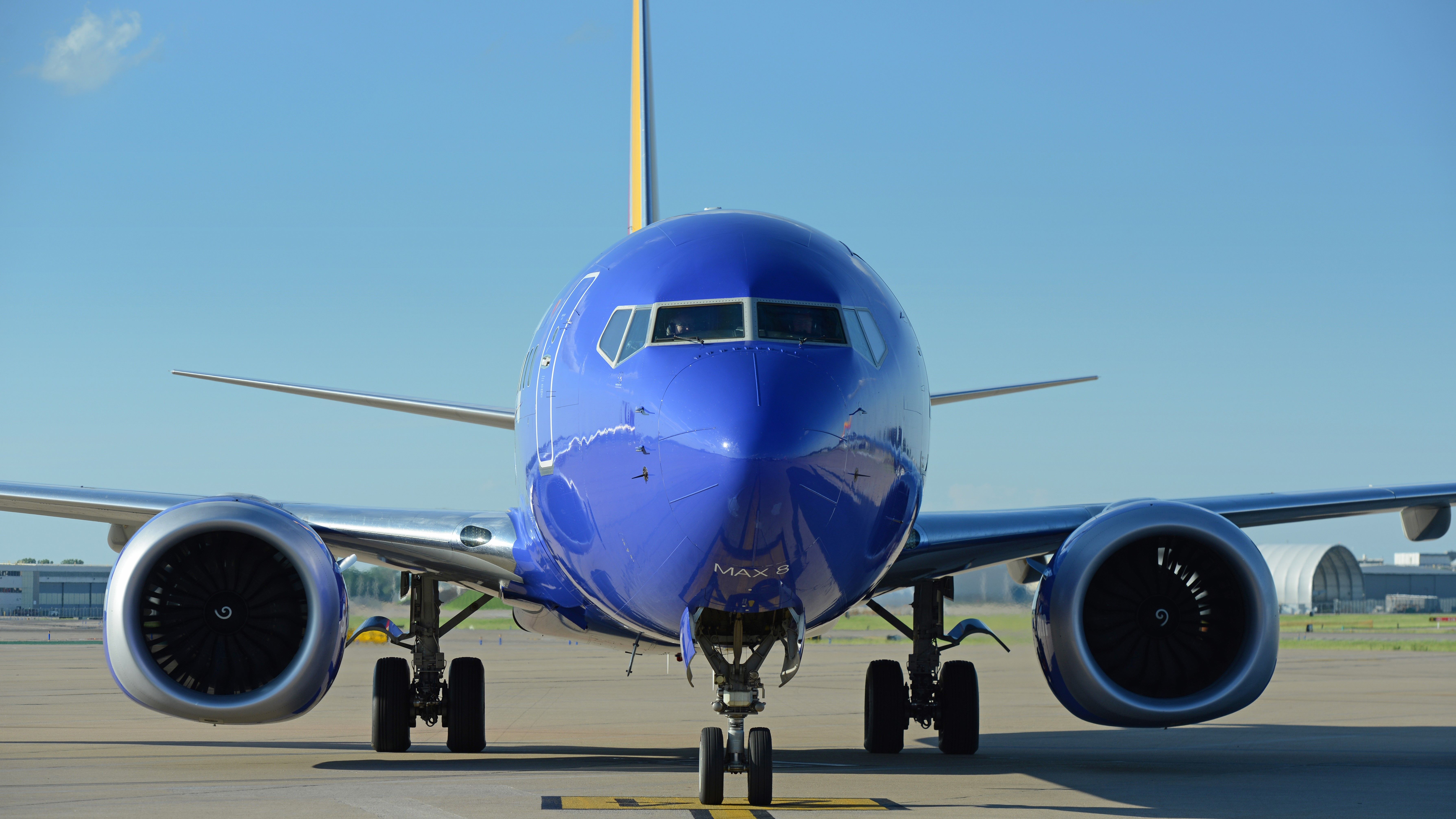 Southwest Airlines Boeing 737 MAX Front Profile Closeup