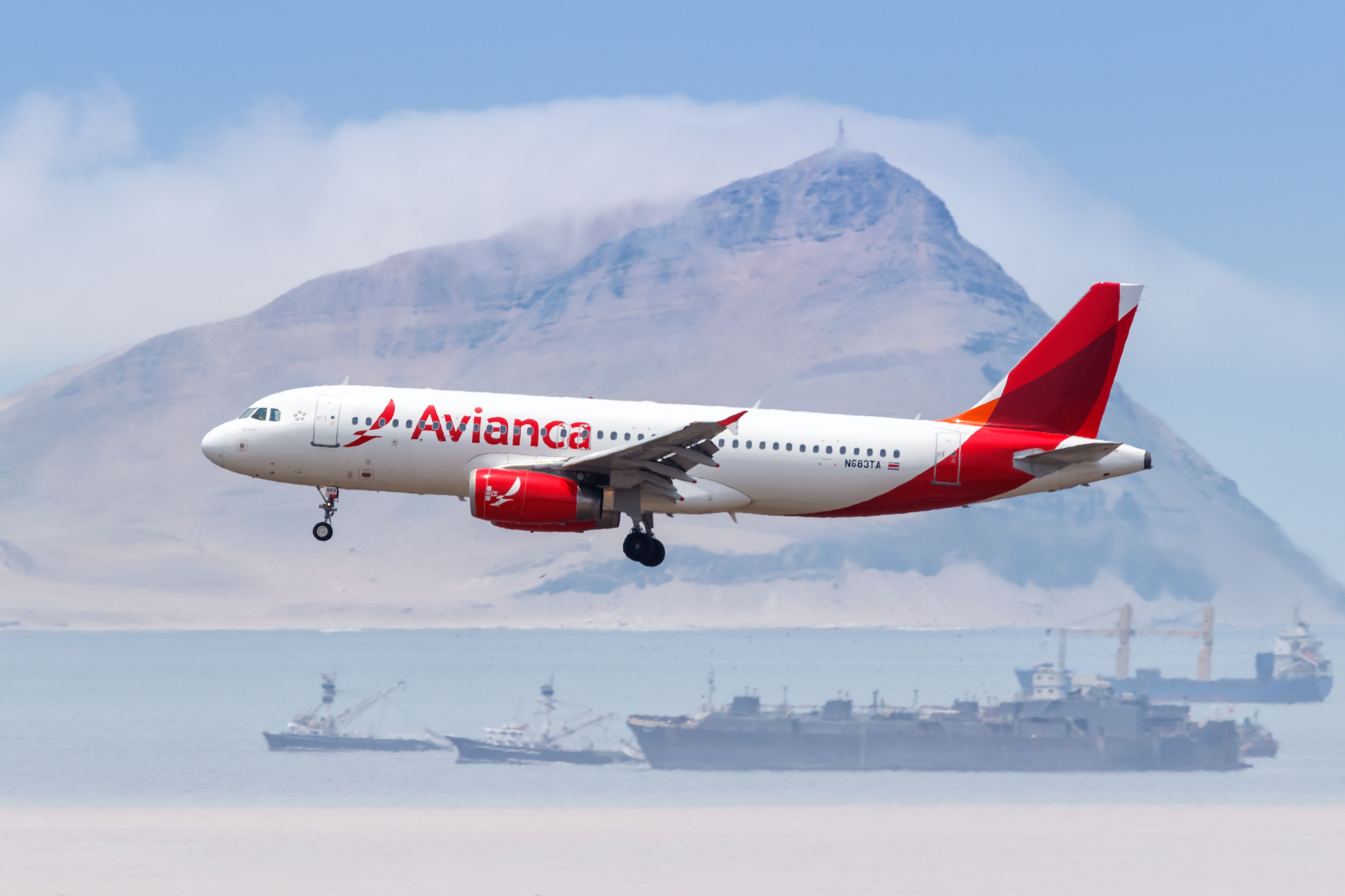 Avianca Airbus A320 airplane at Lima airport (LIM) in Peru