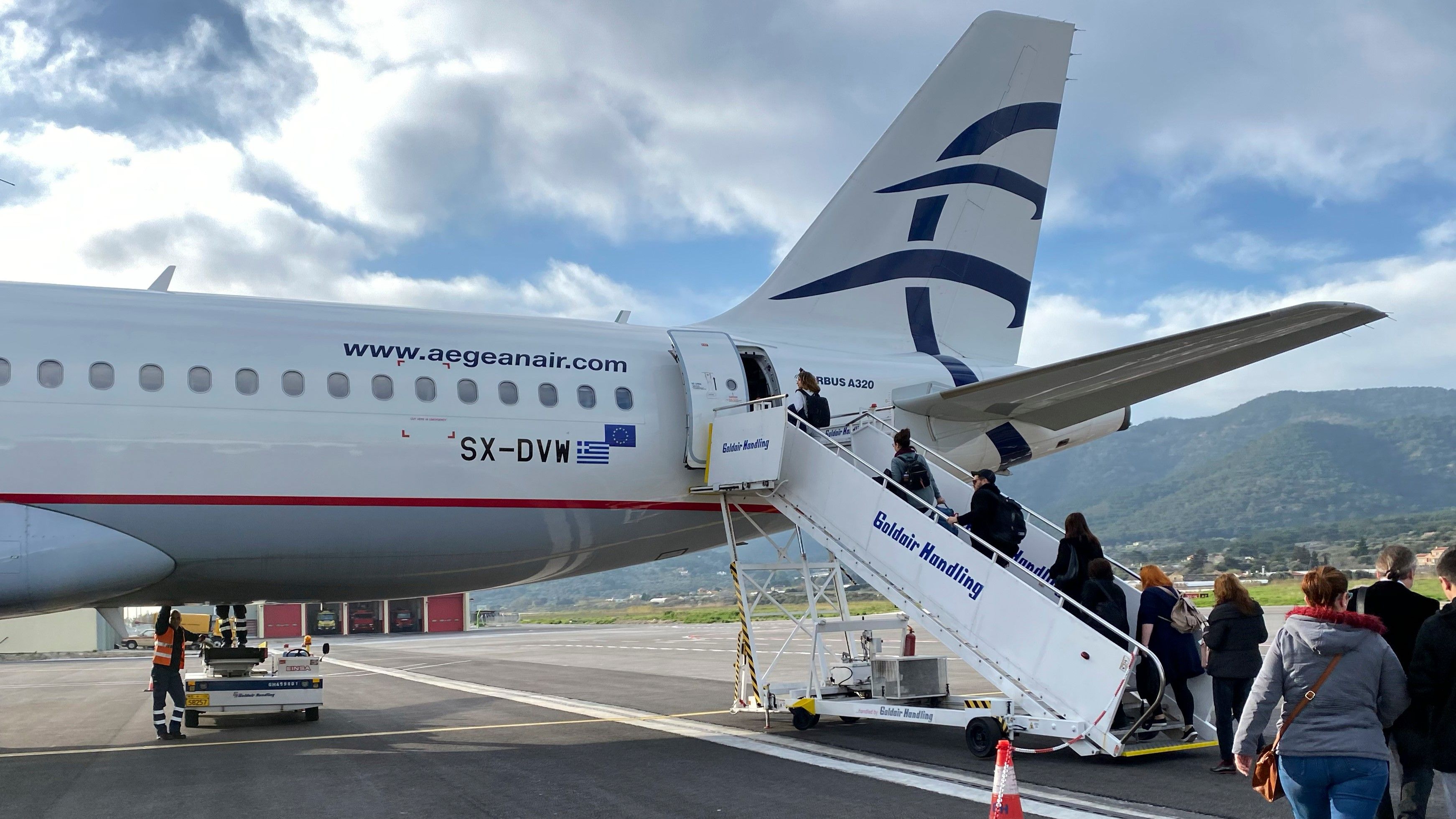 Aegean Airlines Airbus A320 Rear Airstair Boarding