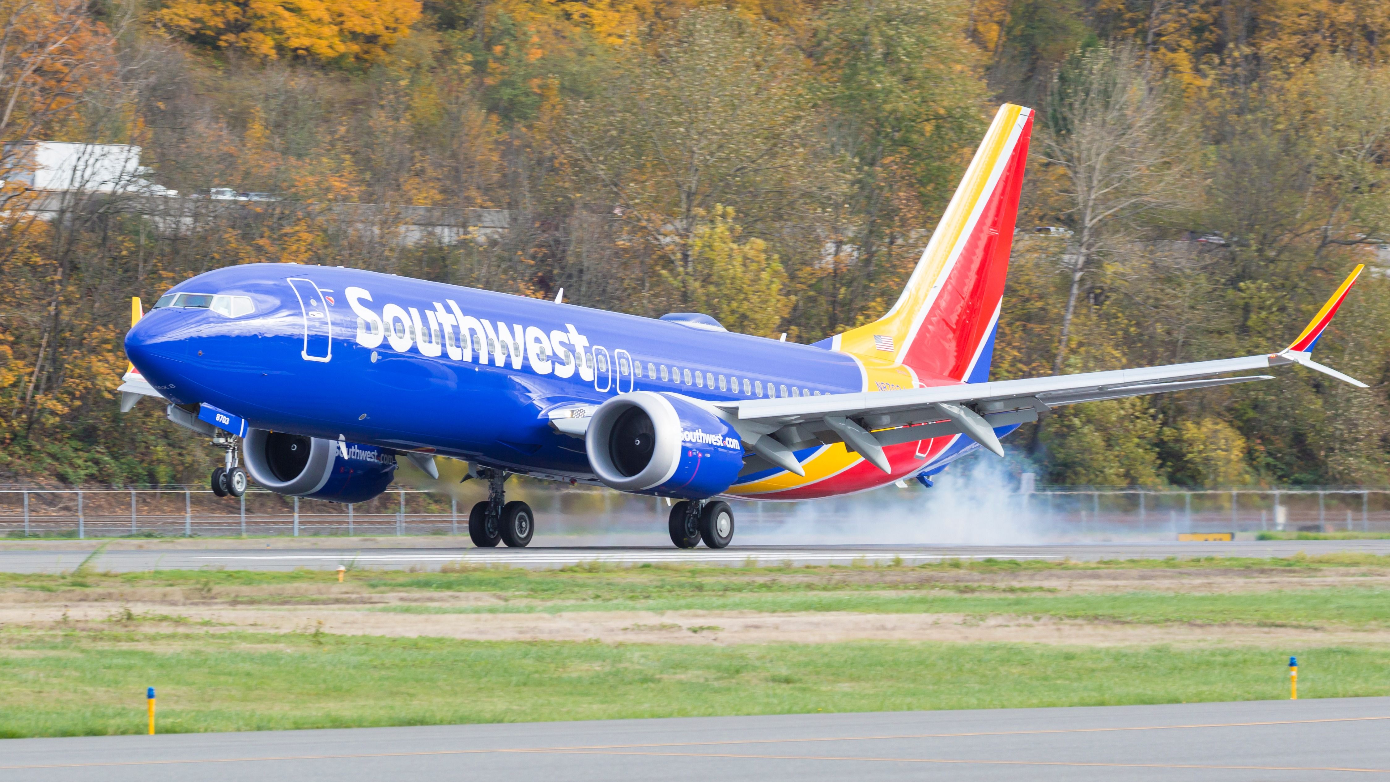 Southwest Airlines Boeing 737 MAX 8 landing. 