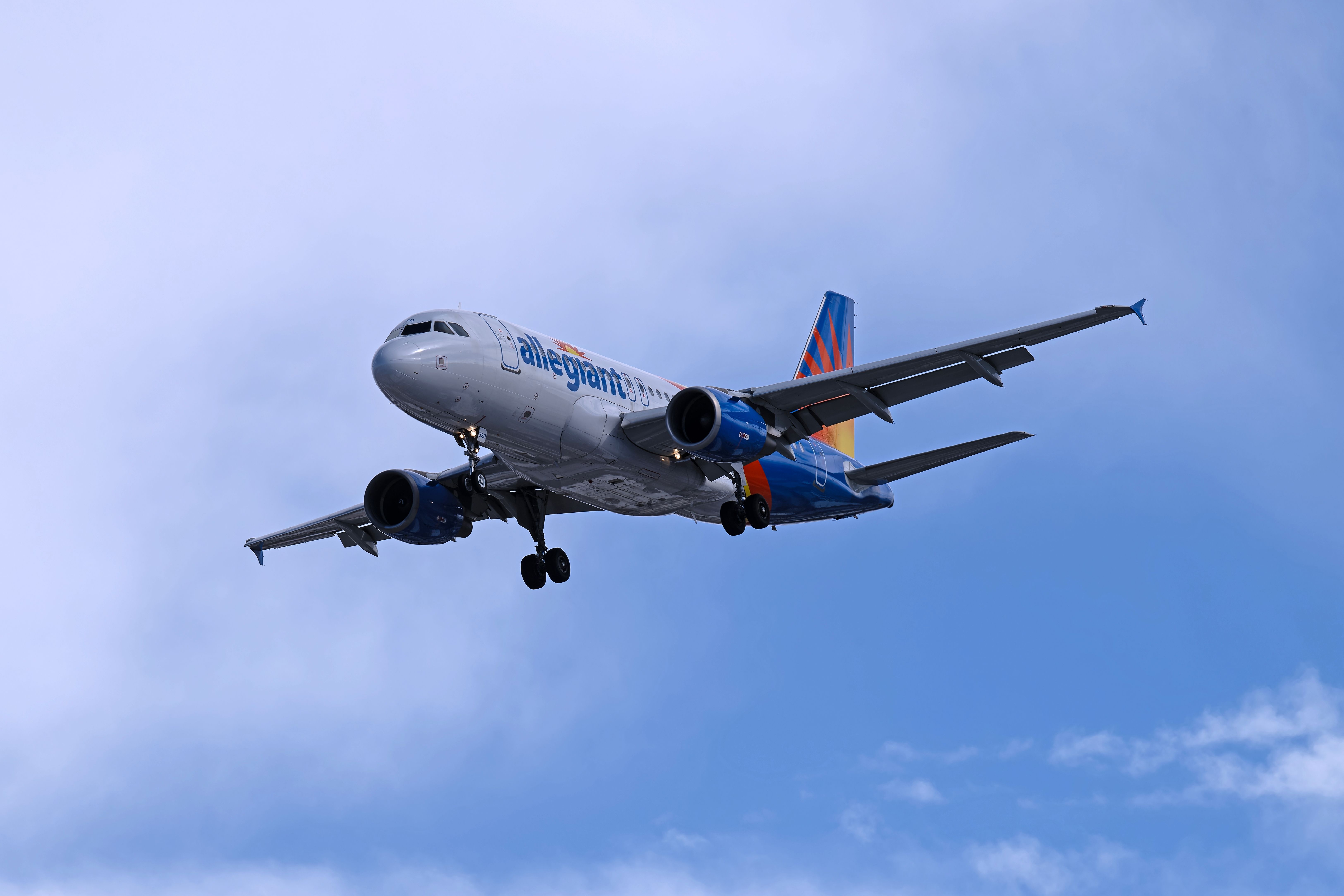 Harry Reid Airport, 2-7-2024 Las Vegas, NV USA Allegiant Airlines Airbus A320 N320NV on final for 26L at Harry Reid International Airport