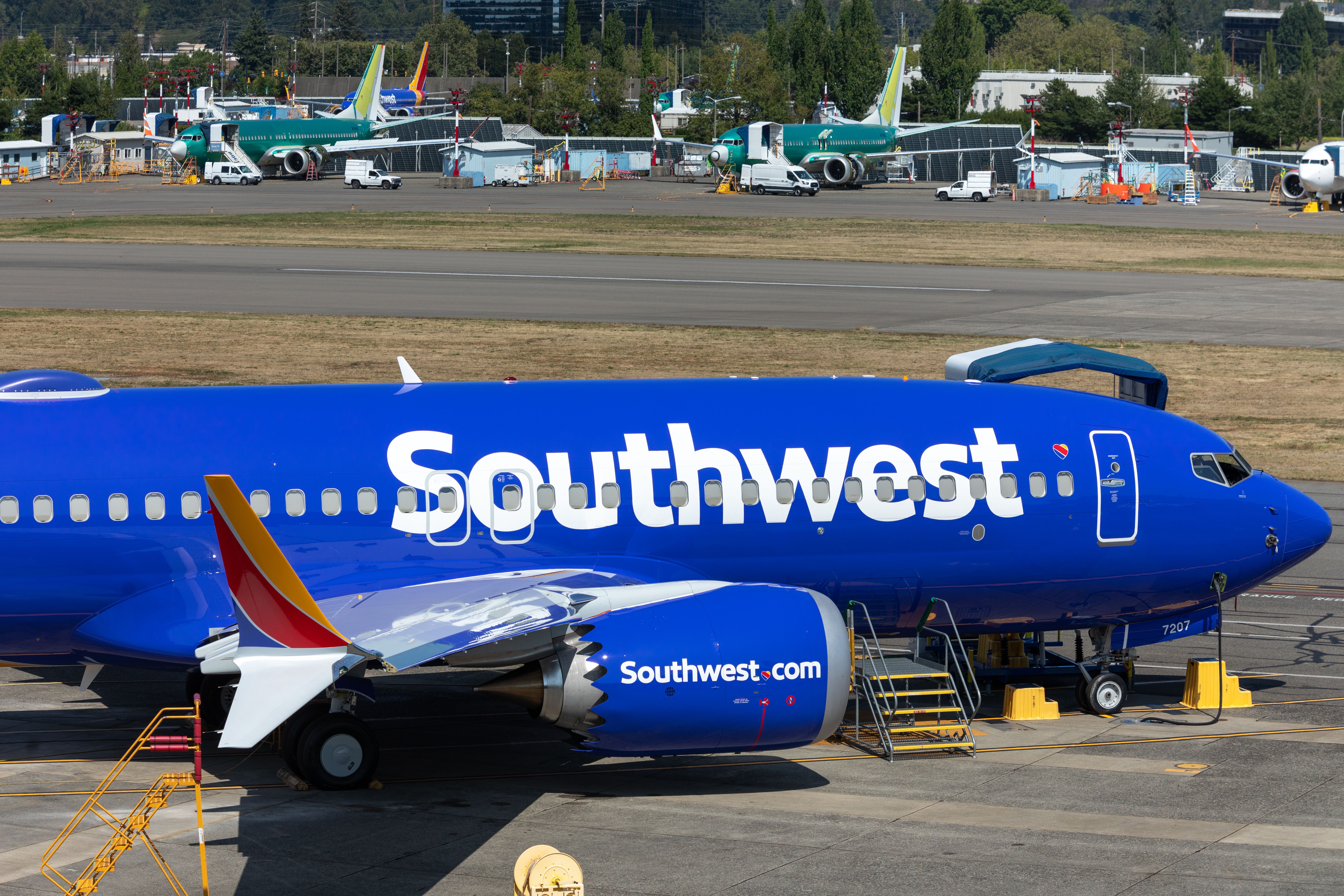 西南航空公司波音737 MAX 8在華盛頓倫頓市最終確定
